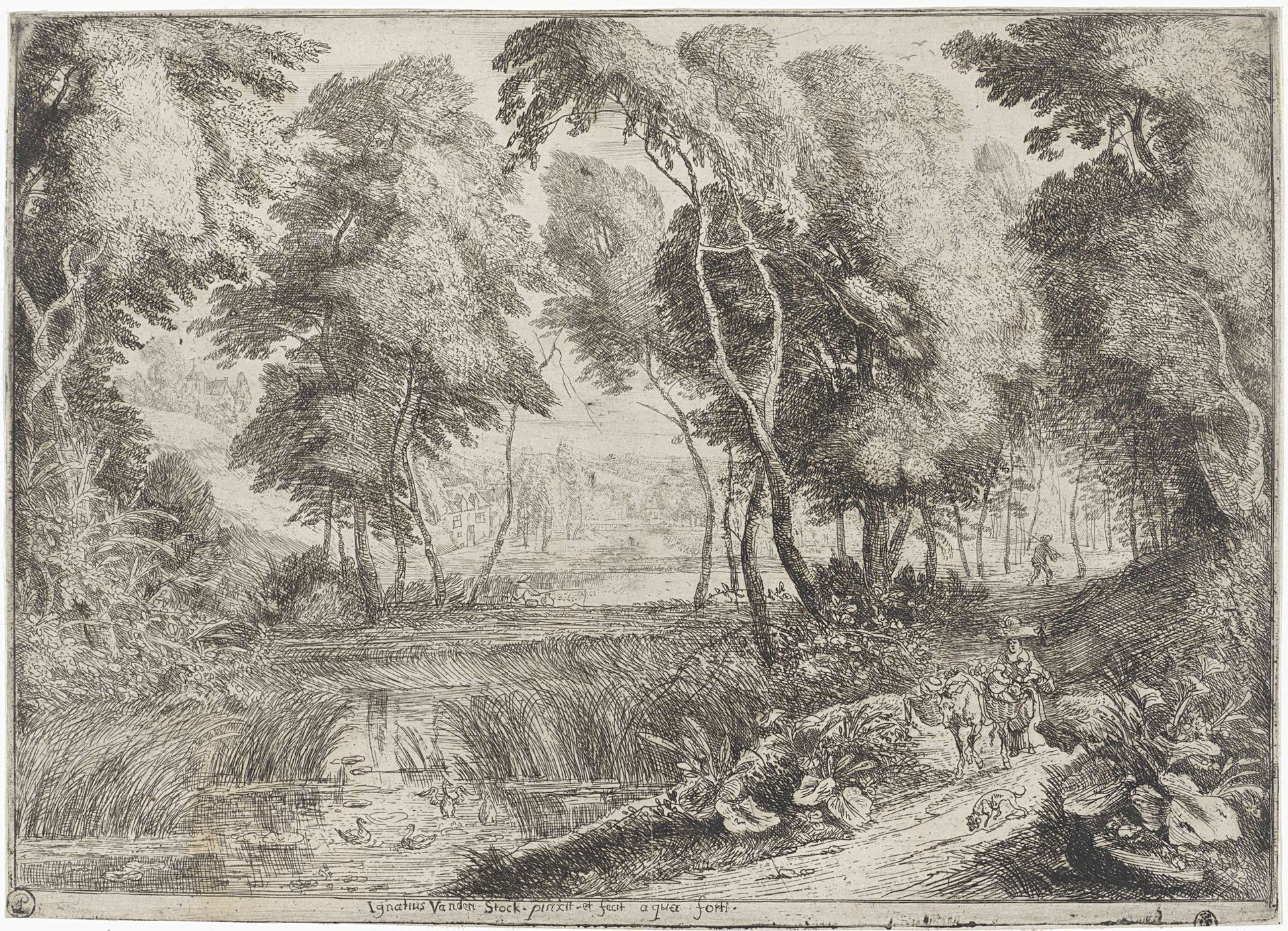 Landschap met een pakezel by Ignatius van der Stock