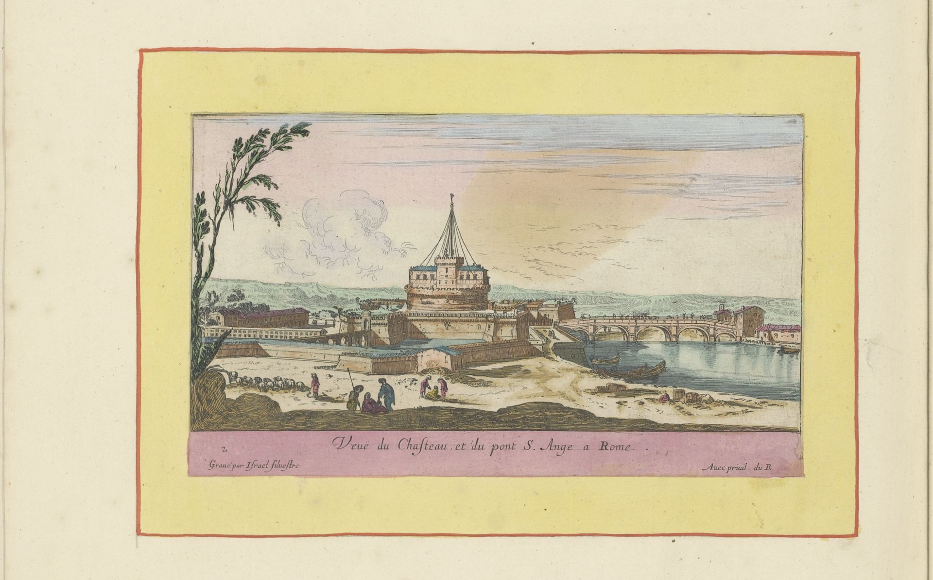 Engelenburcht en Engelenbrug te Rome by Israel Silvestre