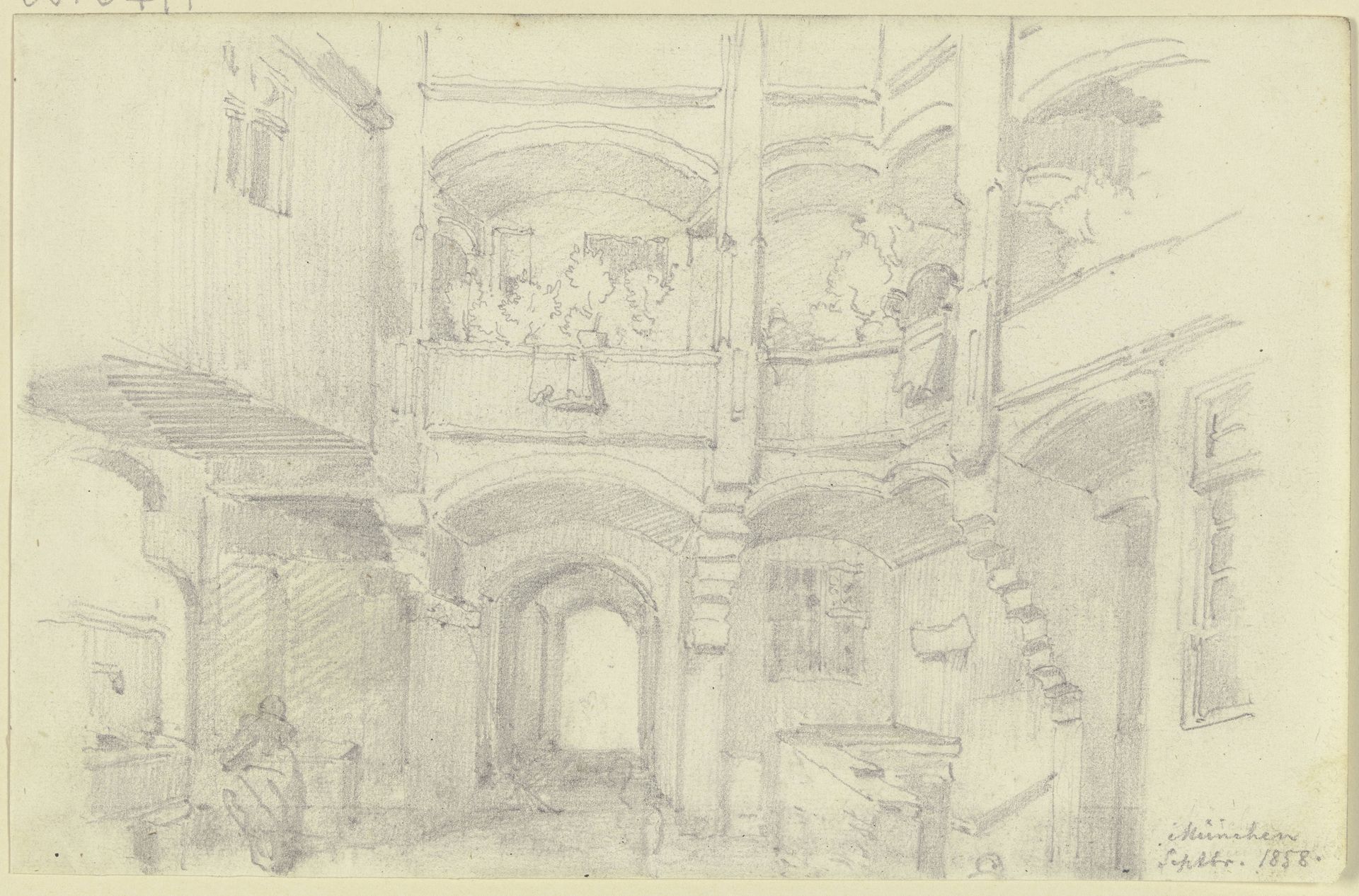 Inner yard in Munich by Johann Friedrich Hoff