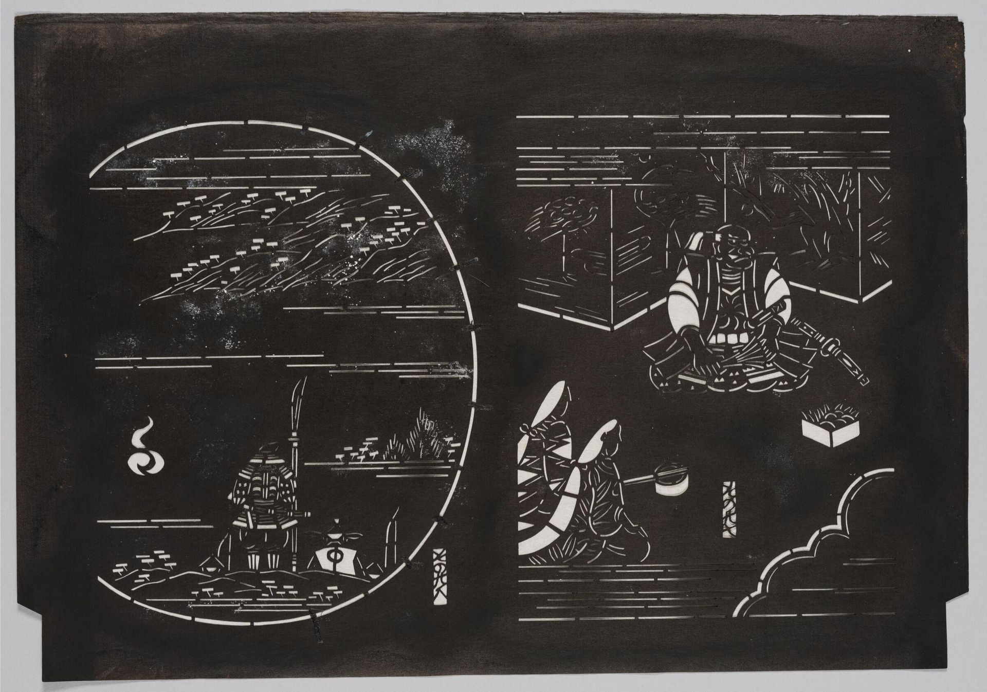 Stencil for Illustrated Don Quixote (Ehon Don KihÅte) by Serizawa Keisuke