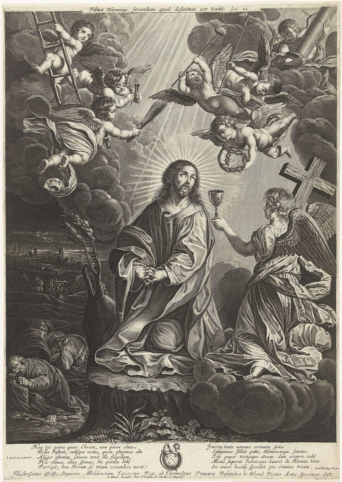 Christus in de hof van Getsemane by Jeremias Falck