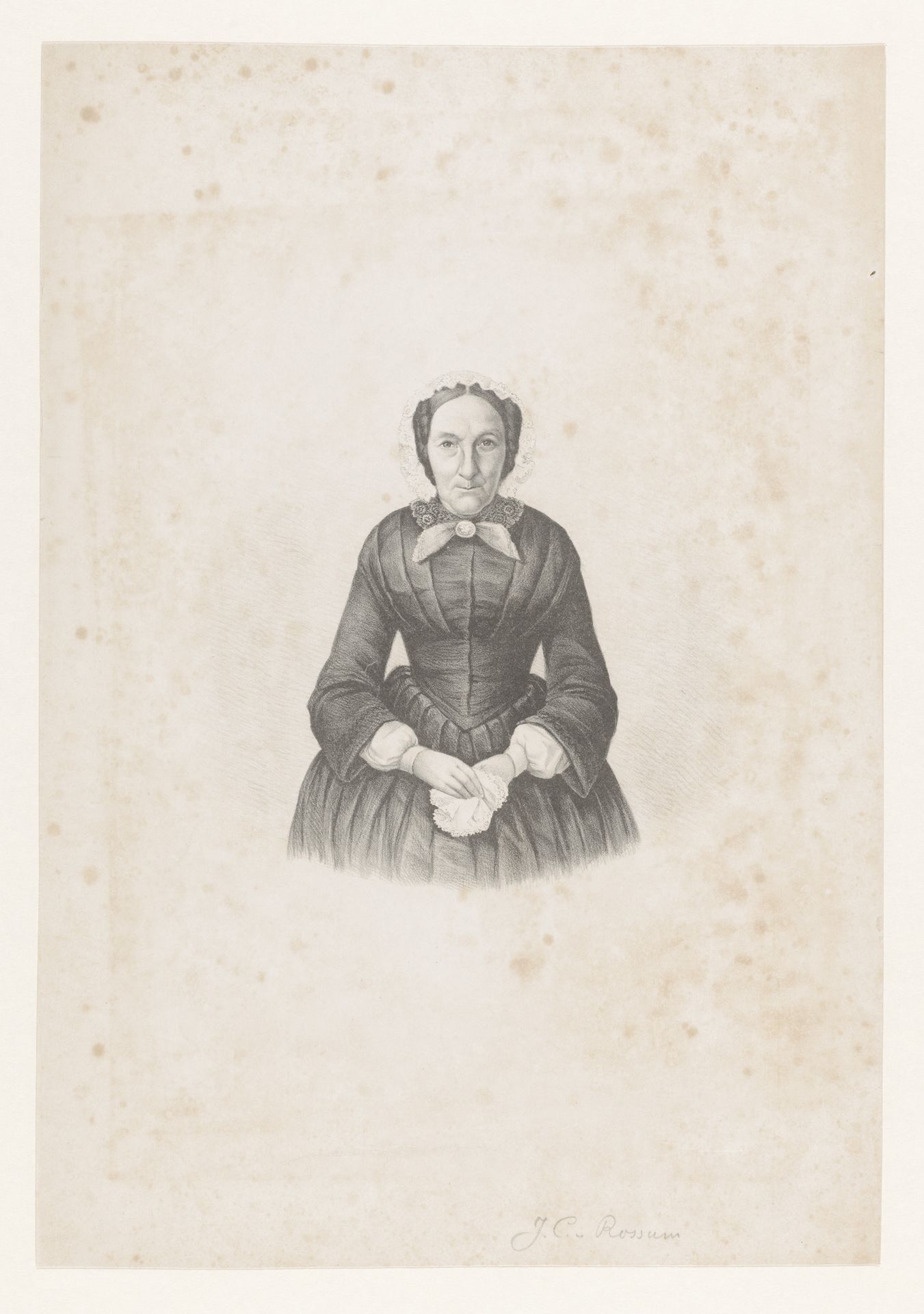 Portret van onbekende vrouw by Jan Cornelis van Rossum