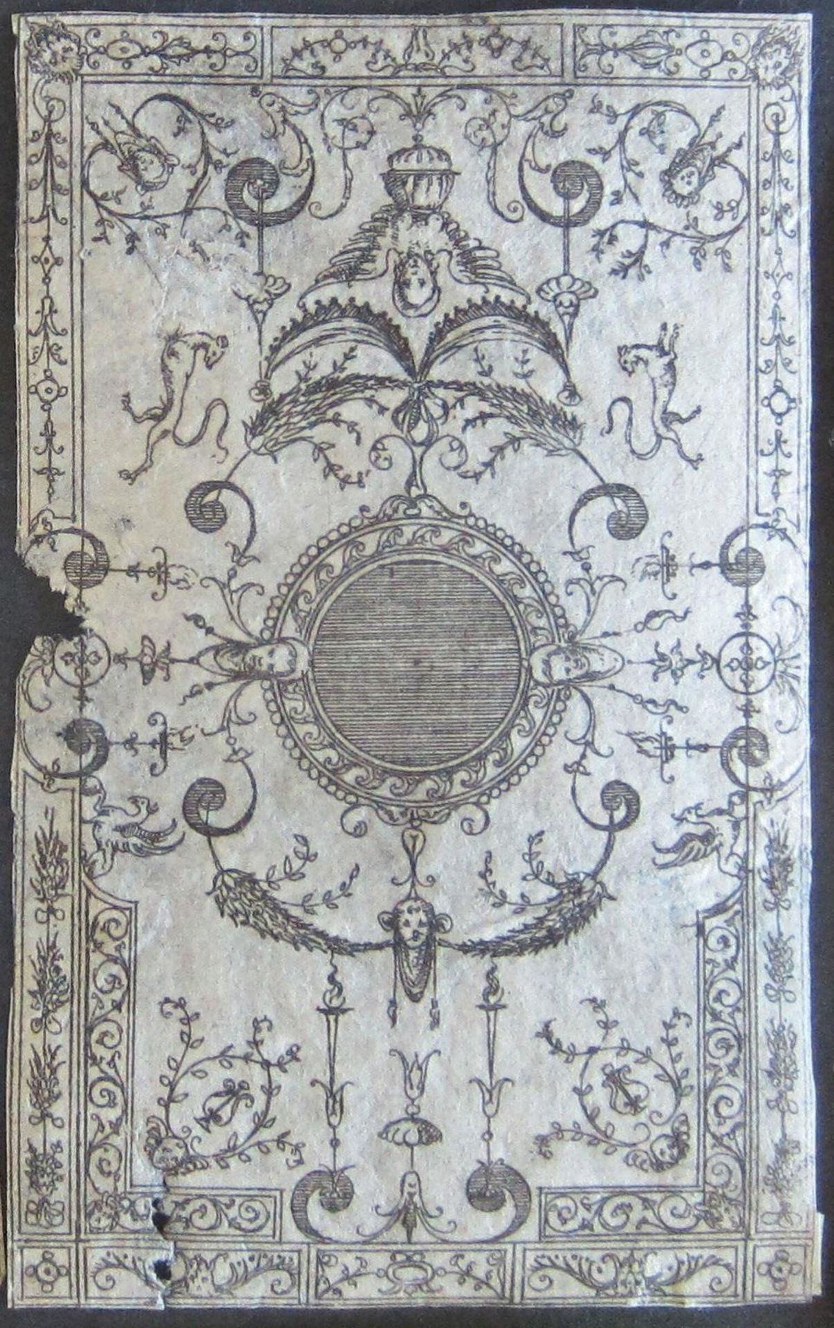 Grotesque Centered by a Large Shaded Disk by Jacques Androuet Du Cerceau