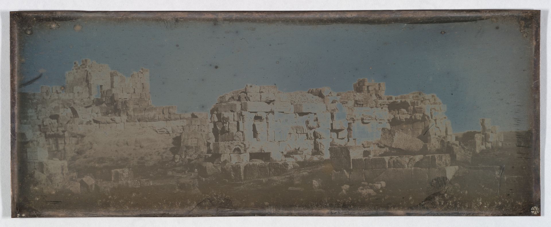 Hexagonal Court, Temple of Jupiter, Baalbek (290. Baalbec. 1843. Cour Hexagone.) by Joseph-Philibert Girault de Prangey