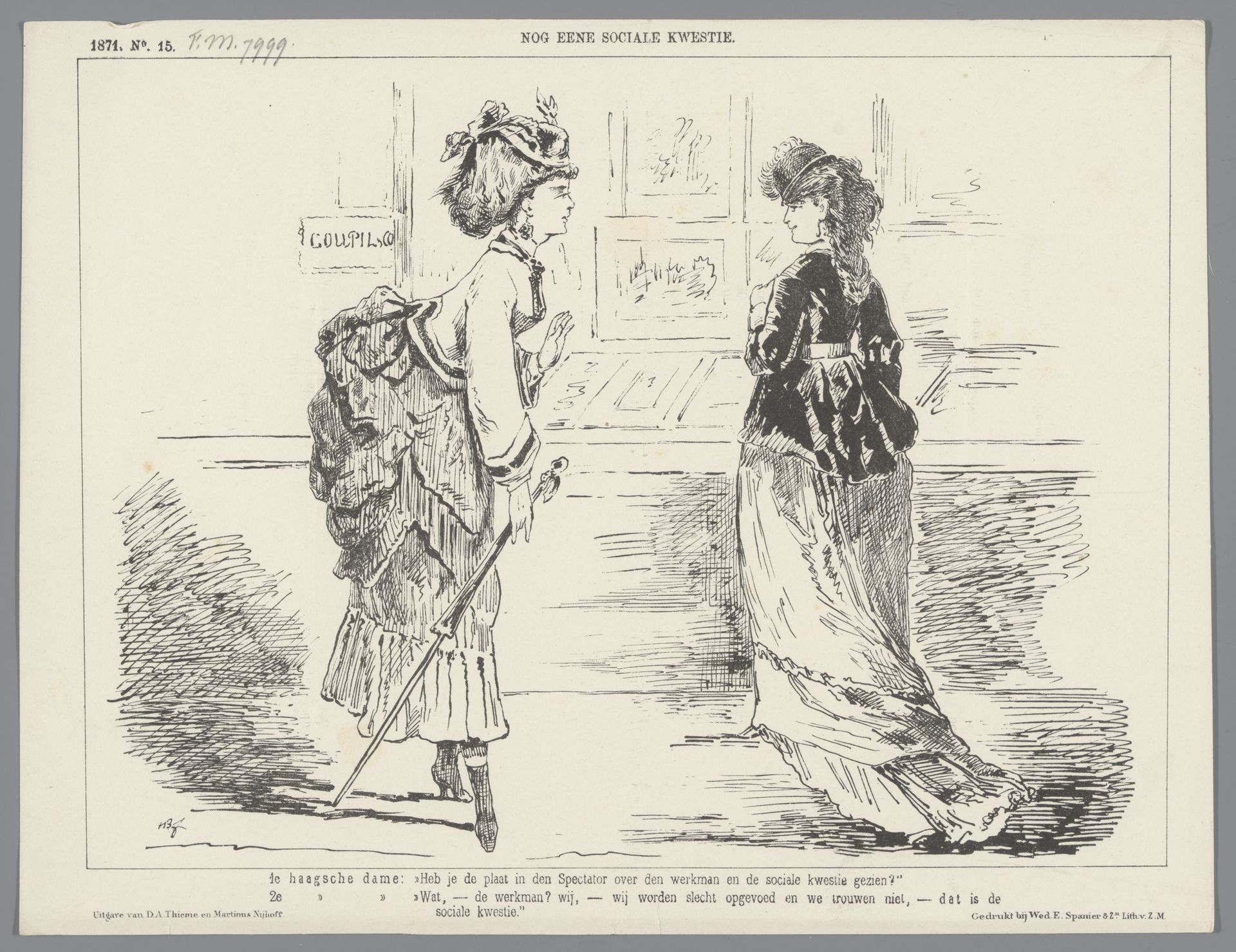 Spotprent op de sociale kwestie, 1871 by Johan Michaël Schmidt Crans