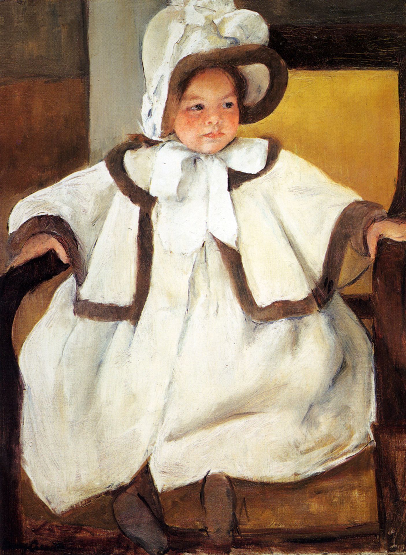 Ellen Mary Cassatt In A White Coat by Mary Cassatt