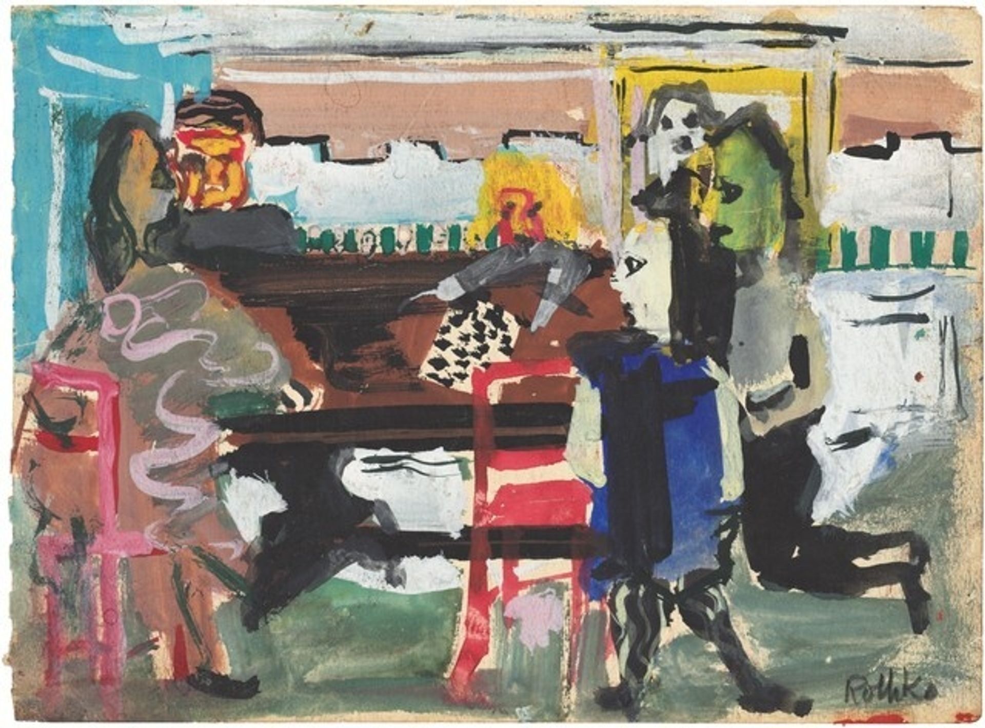 Untitled (Interior with Figures) by Mark Rothko