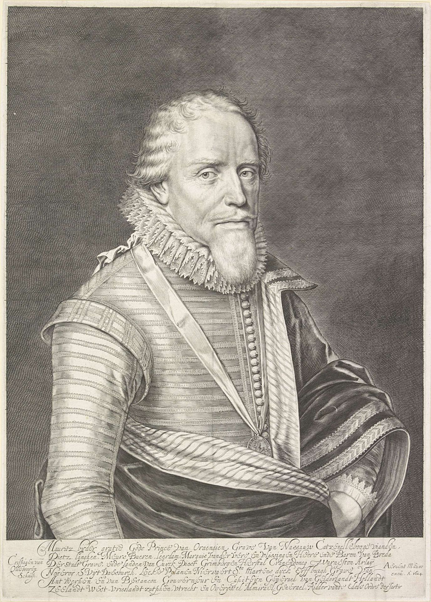 Portret van Maurits, prins van Oranje by Crispijn van den Queborn