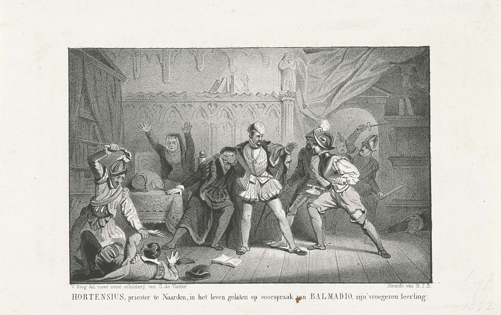 Lambertus Hortensius gespaard door toedoen van Balmadio, 1572 by Anonymous