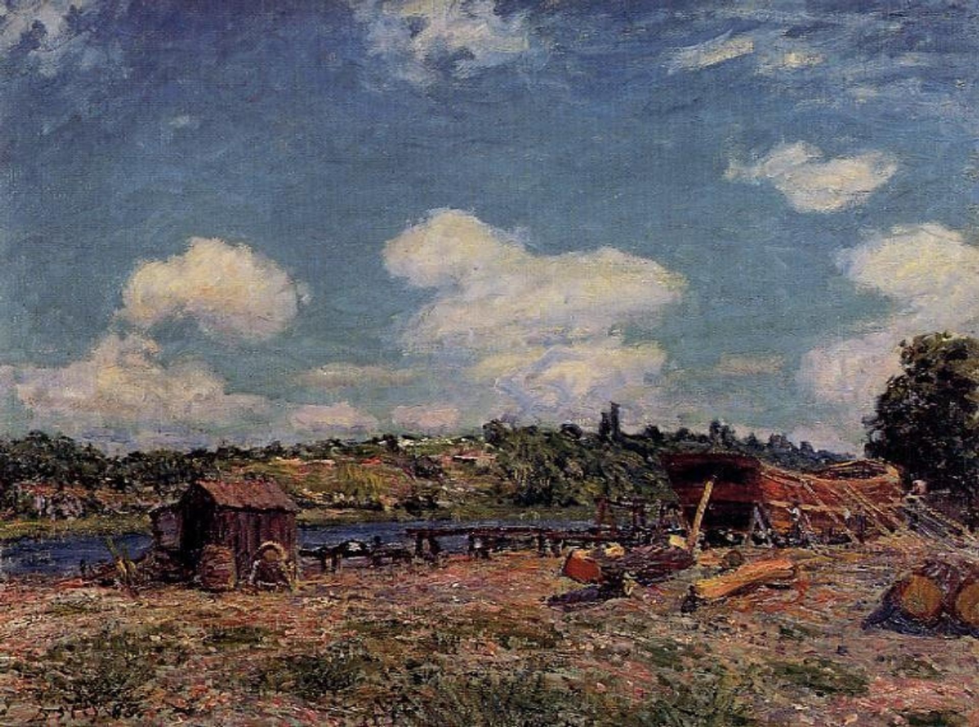 Boatyard at Saint Mammes by Alfred Sisley