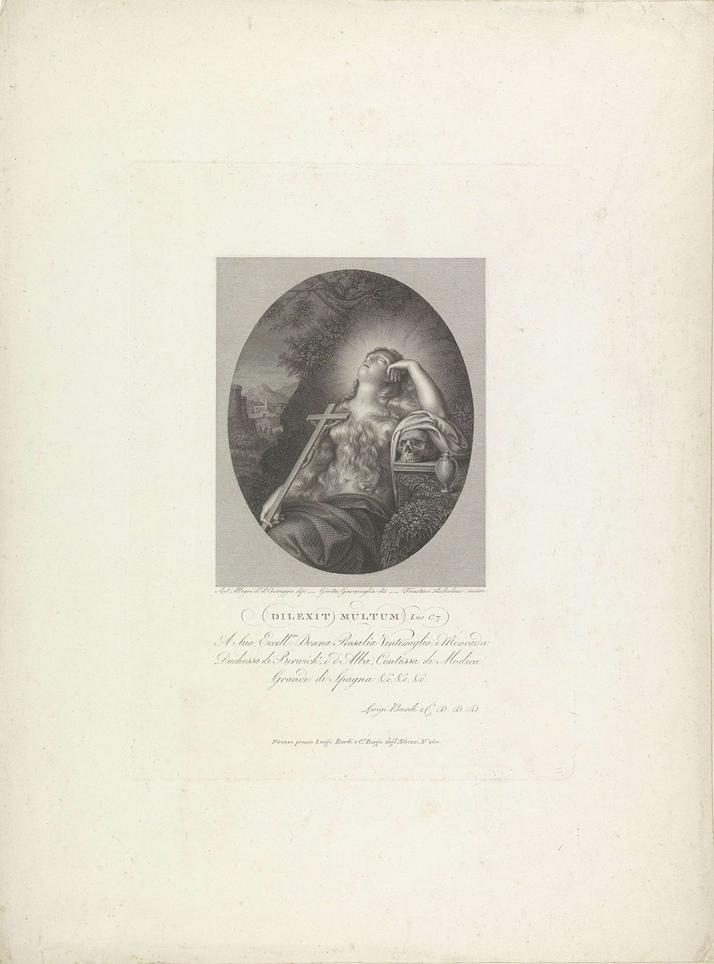 Maria Magdalena in de wildernis by Faustino Anderloni