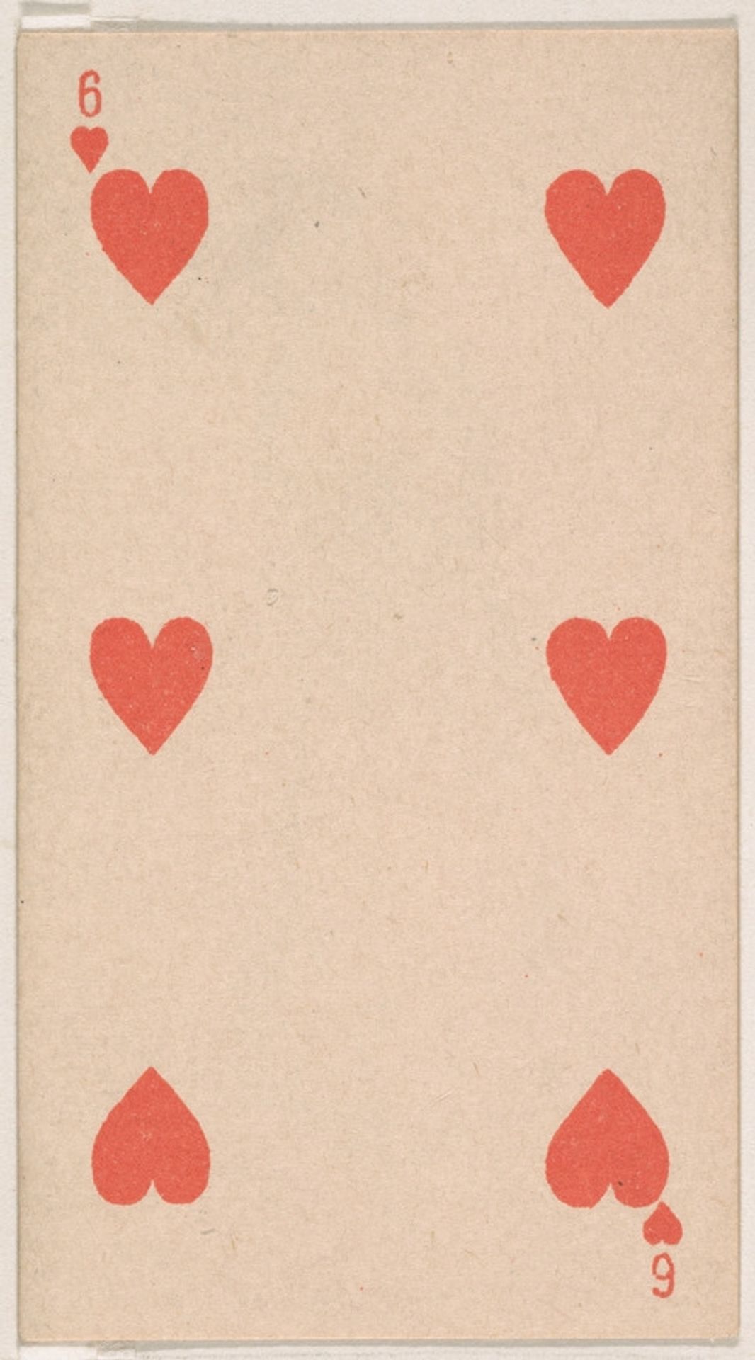 Six of Hearts, from the Transparent Playing Cards series (N220) issued by Kinney Bros. by Kinney Brothers Tobacco Company