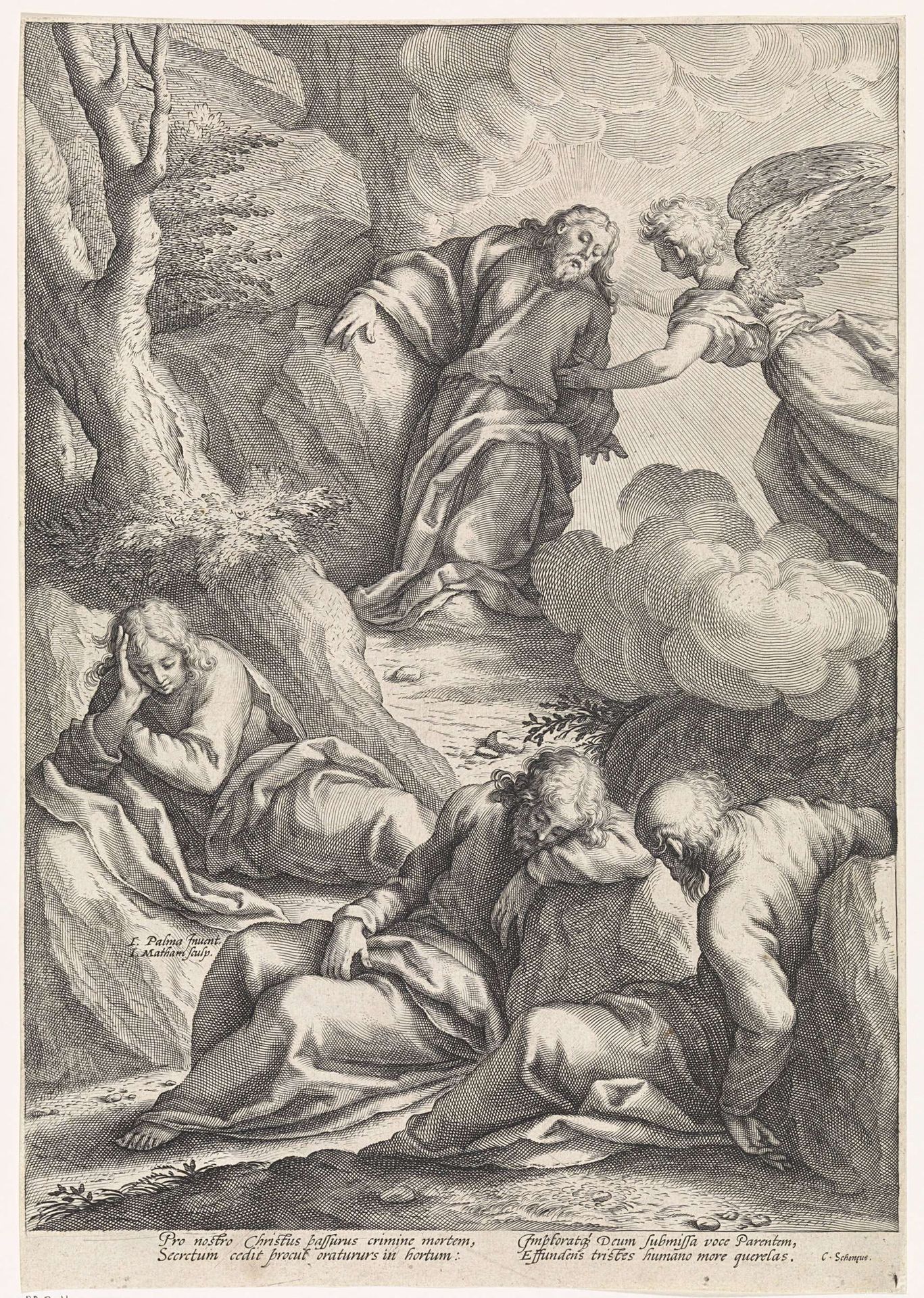 Christus in de hof van Getsemane by Jacob Matham