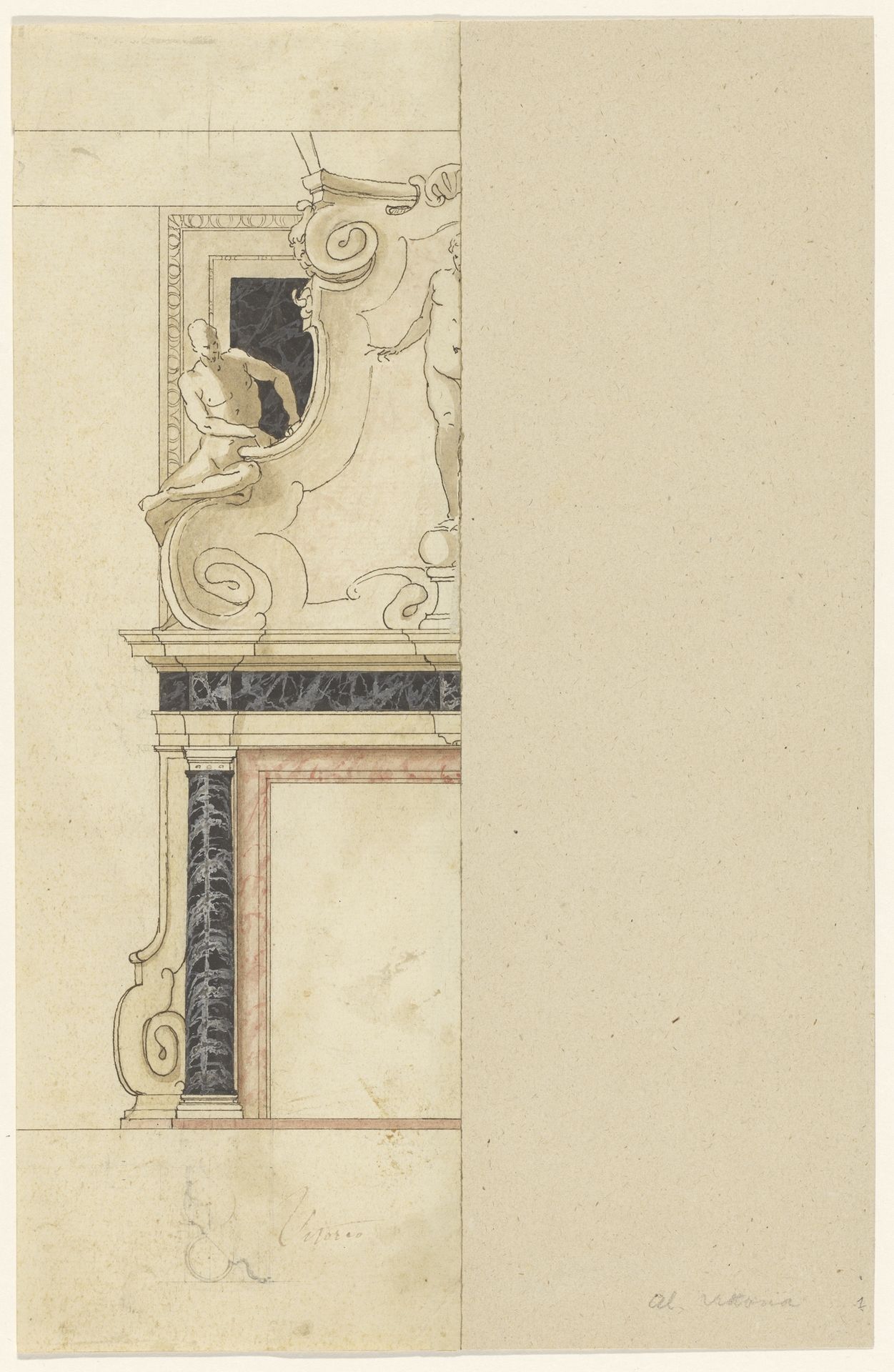 Ontwerp voor een schoorsteenmantel by Andrea Palladio