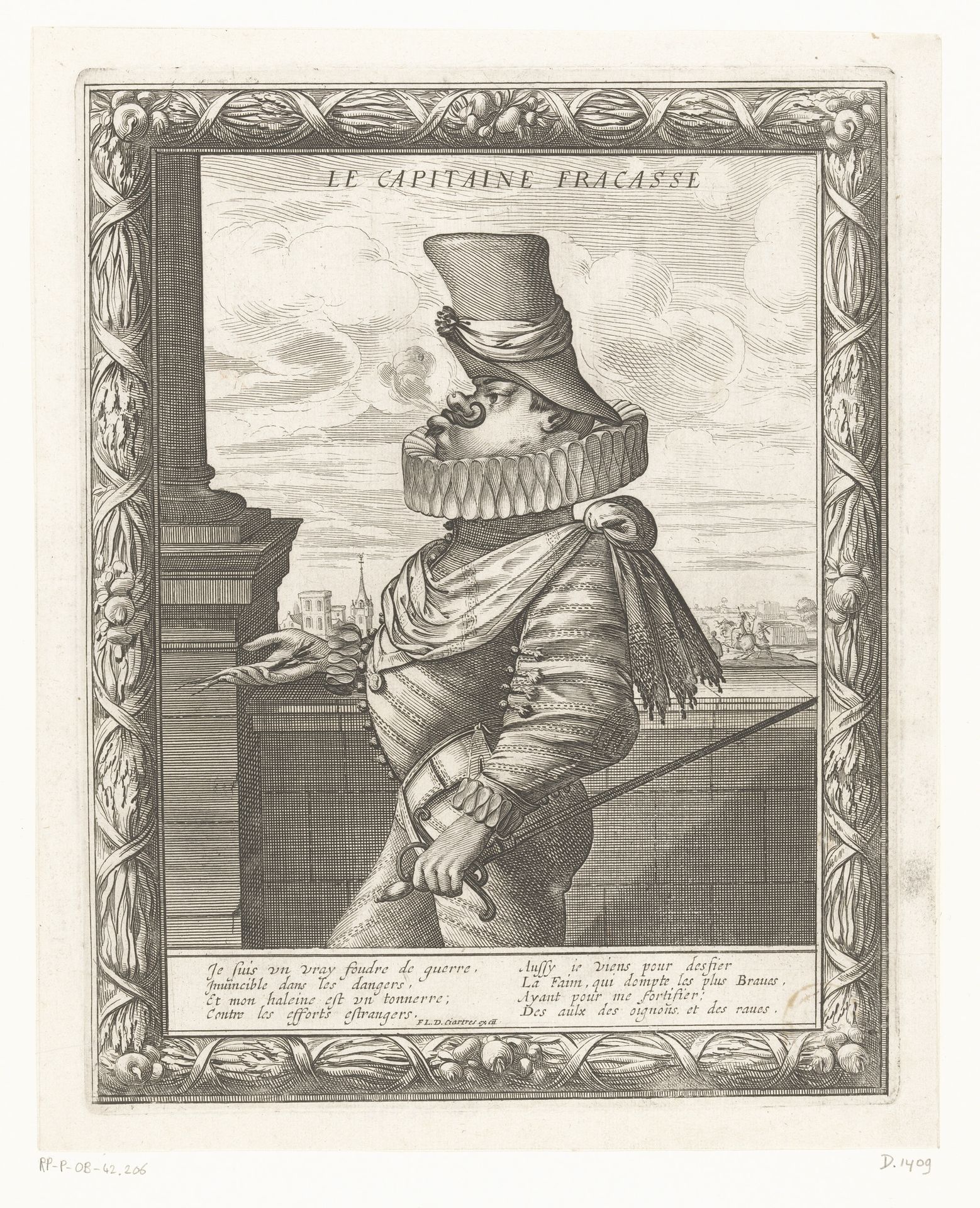 Karikatuur van een Spaanse kapitein by Abraham Bosse