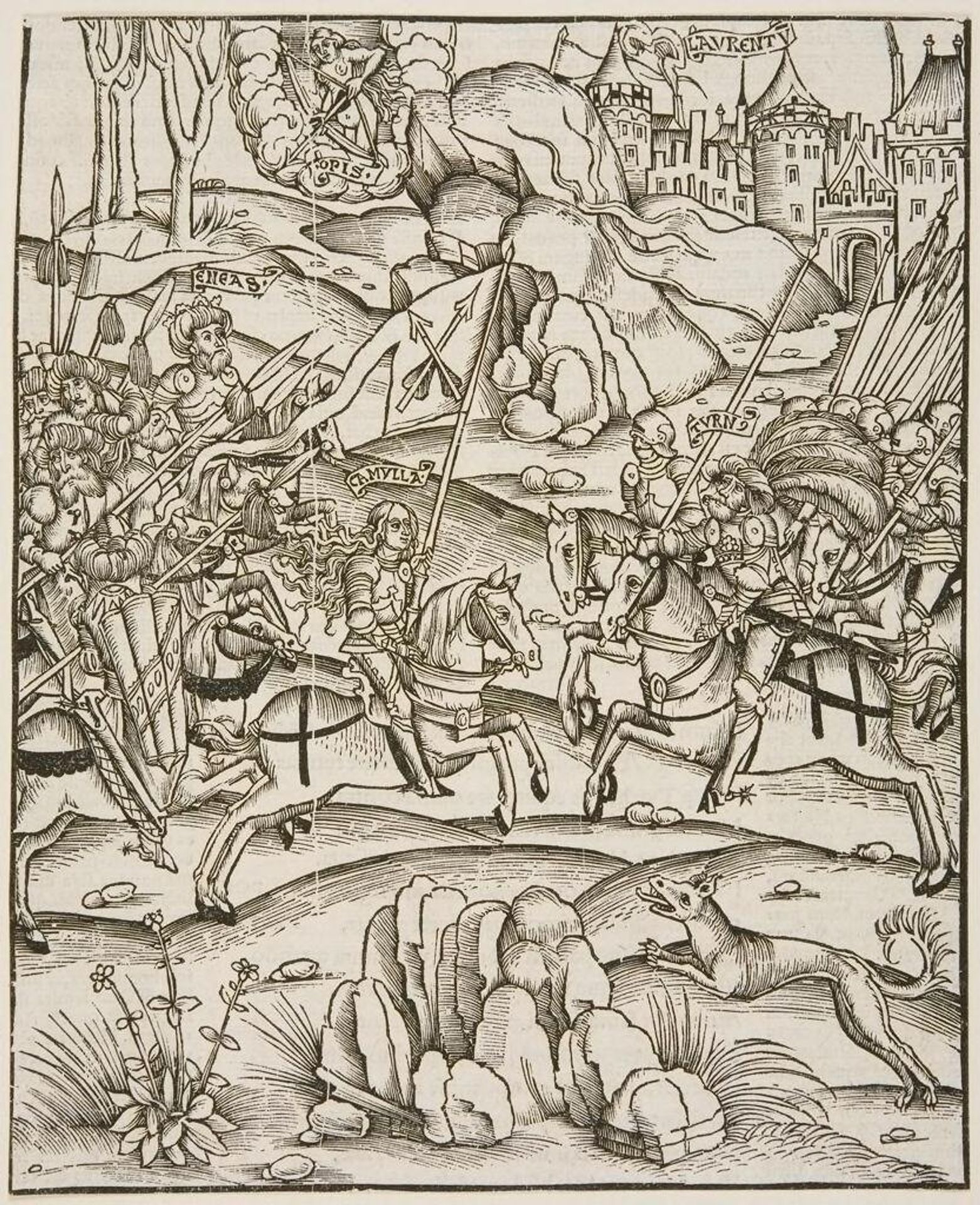 Aeneas's Battles in Latium: Cavalry Battle with warrior maiden Camilla by Anonymous