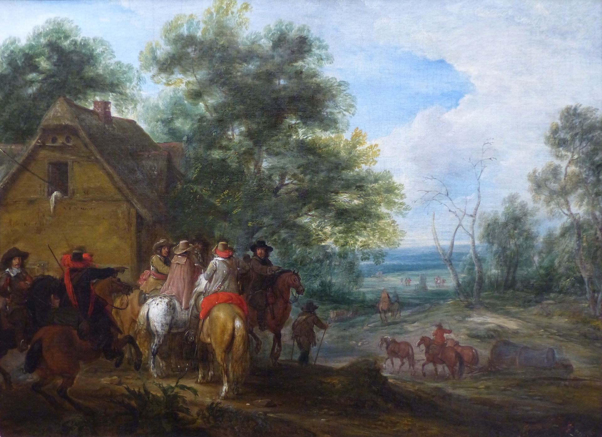 Halte De Cavaliers by Adam van der Meulen