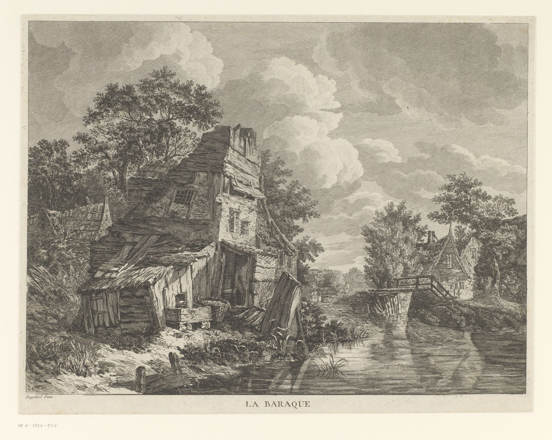 Houten huizen aan het water by Anonymous