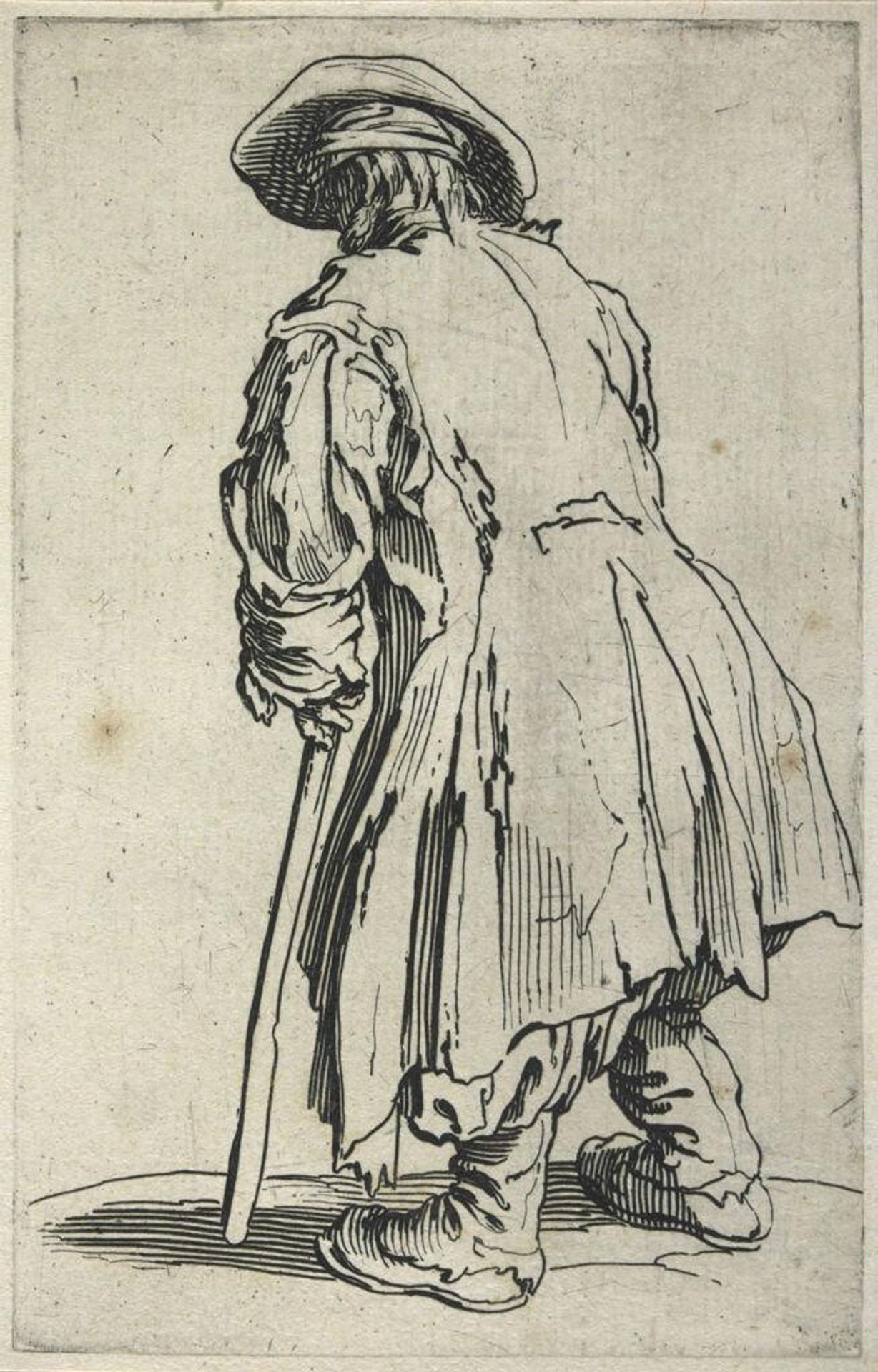 Old Beggar with One Crutch by Jacques Callot
