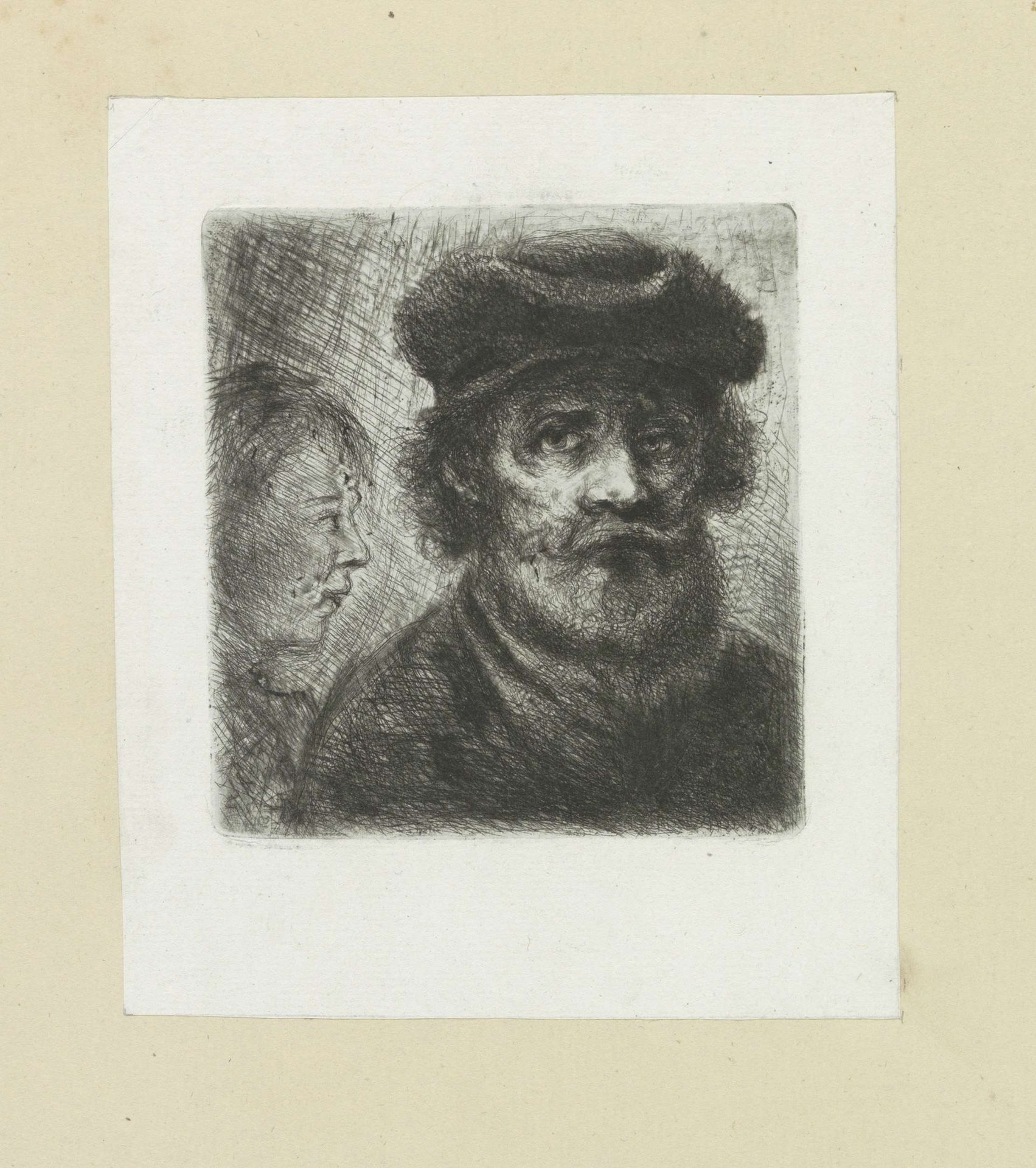 Jonge man en bebaarde man by Jan Chalon