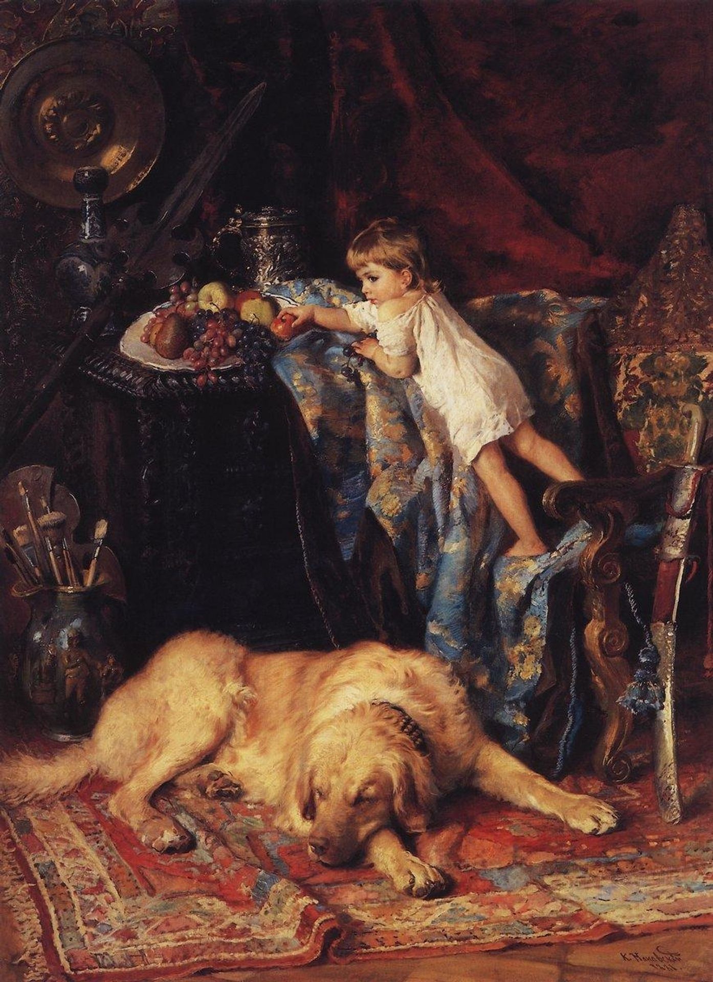 In Artist's Workshop by Konstantin Egorovich Makovsky