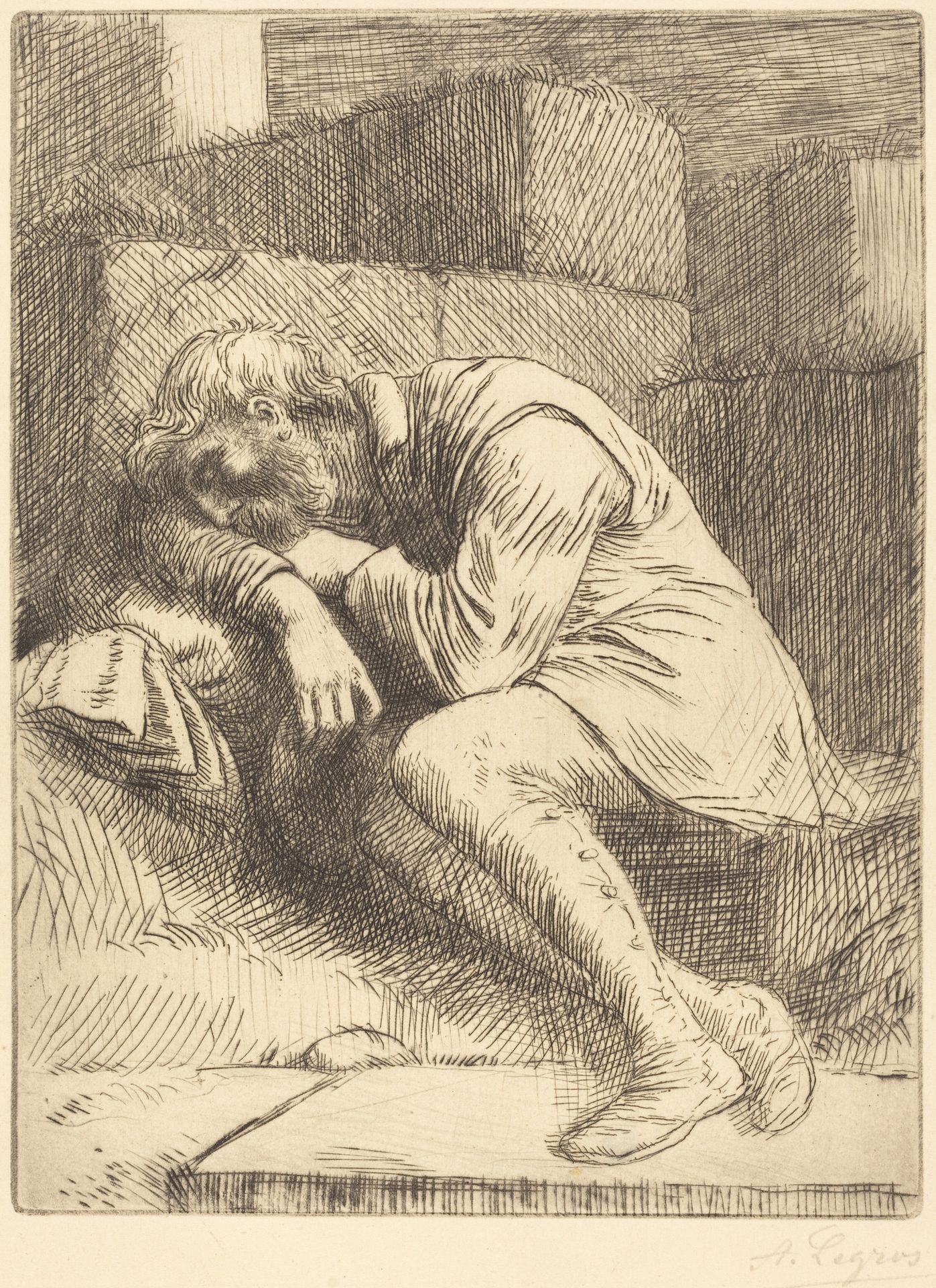 Sleeping Beggar (Mendiant endormi) by Alphonse Legros