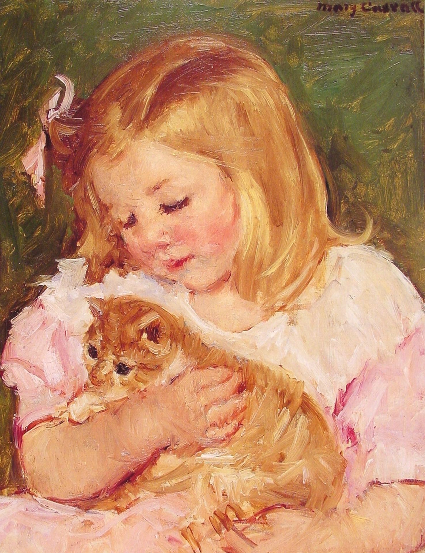 Sara Holding A Cat by Mary Cassatt