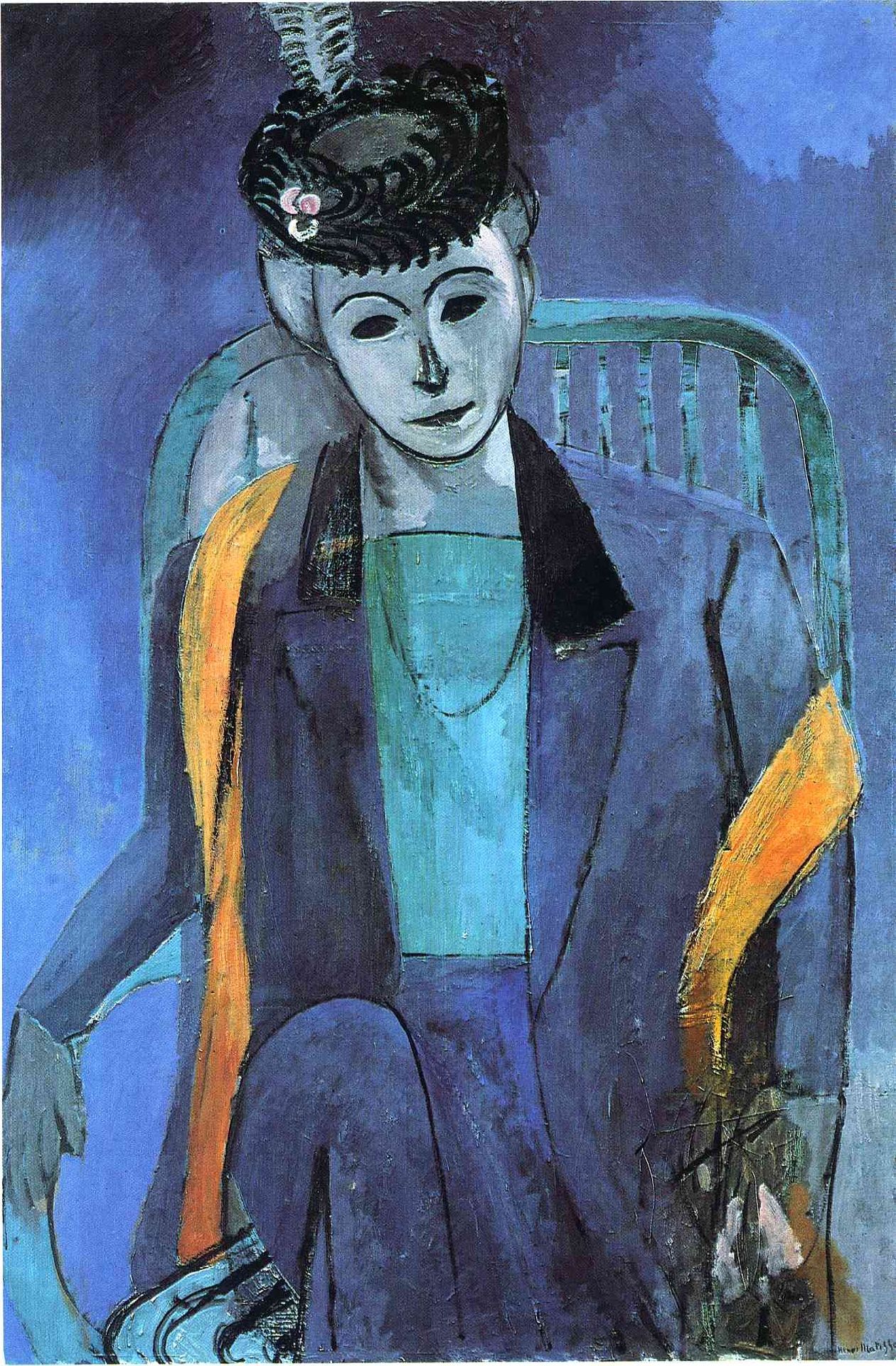 Portrait of Mme. Matisse by Henri Matisse