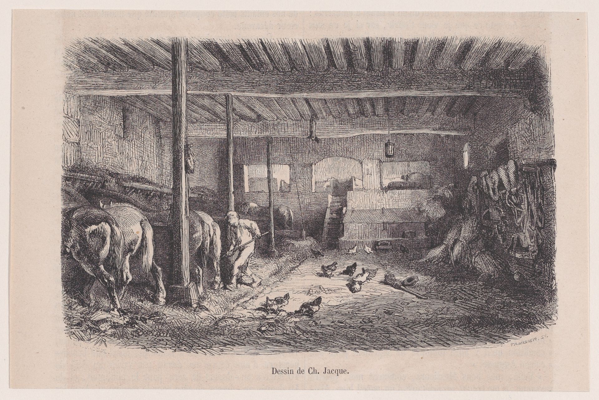 A Stable, from "Le Magasin Pittoresque" by Charles Jacque