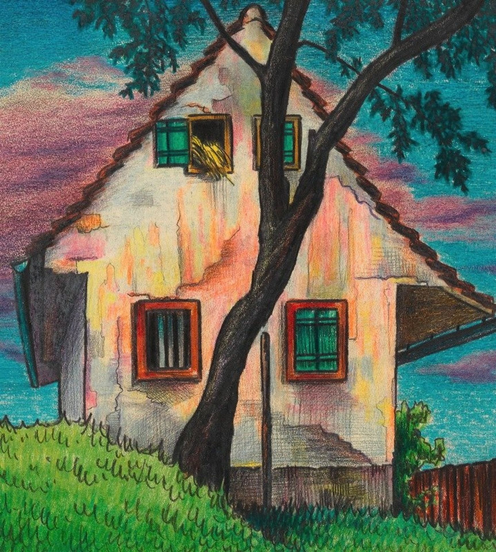 Haus im Abend by Karl Wiener