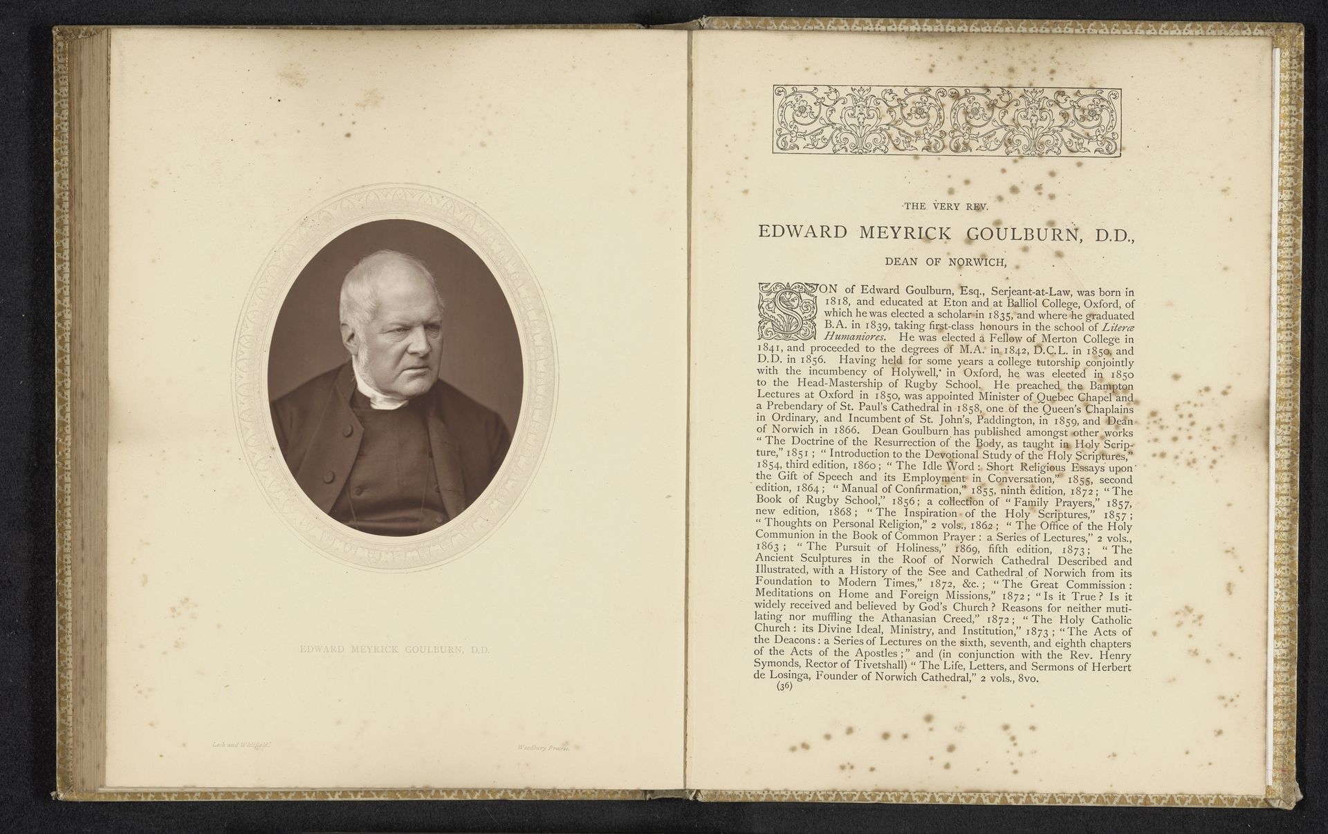 Edward Meyrick Goulburn, D.D. by Lock & Whitfield