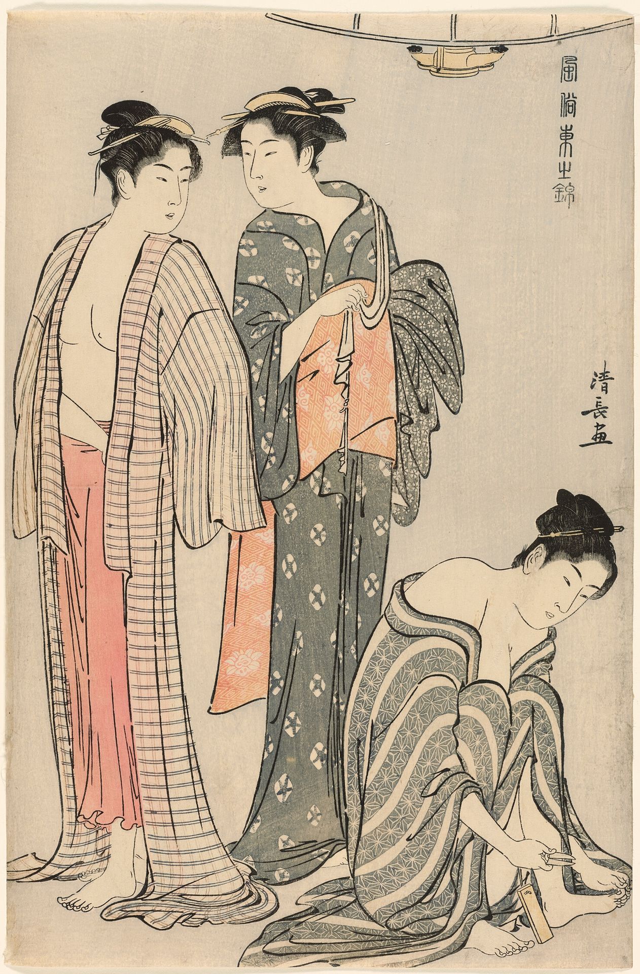 Three Women after a Bath, from the series "A Brocade of Eastern Manners (Fuzoku Azuma no nishiki)" by Torii Kiyonaga