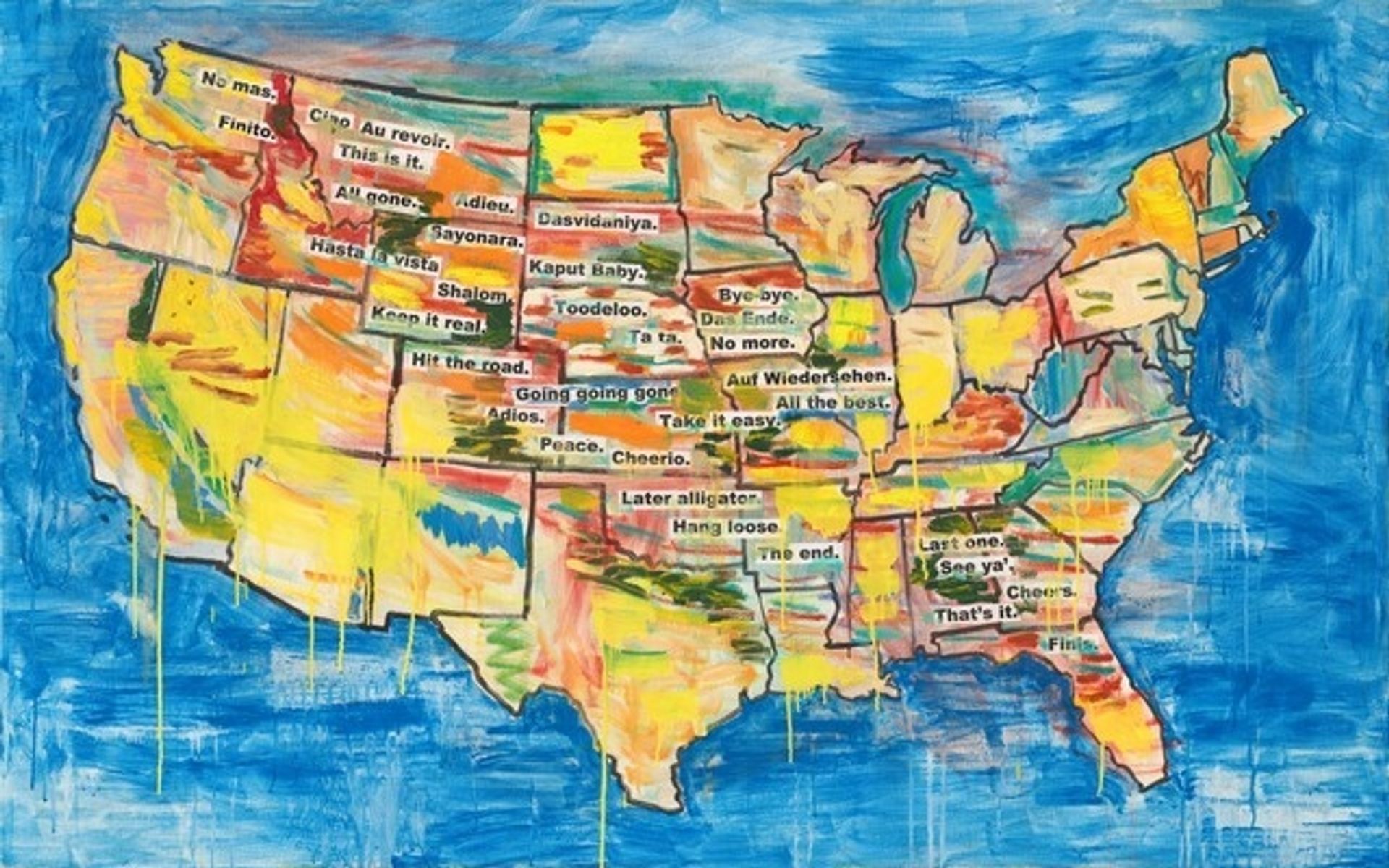 Adios Map by Jaune Quick-to-See Smith