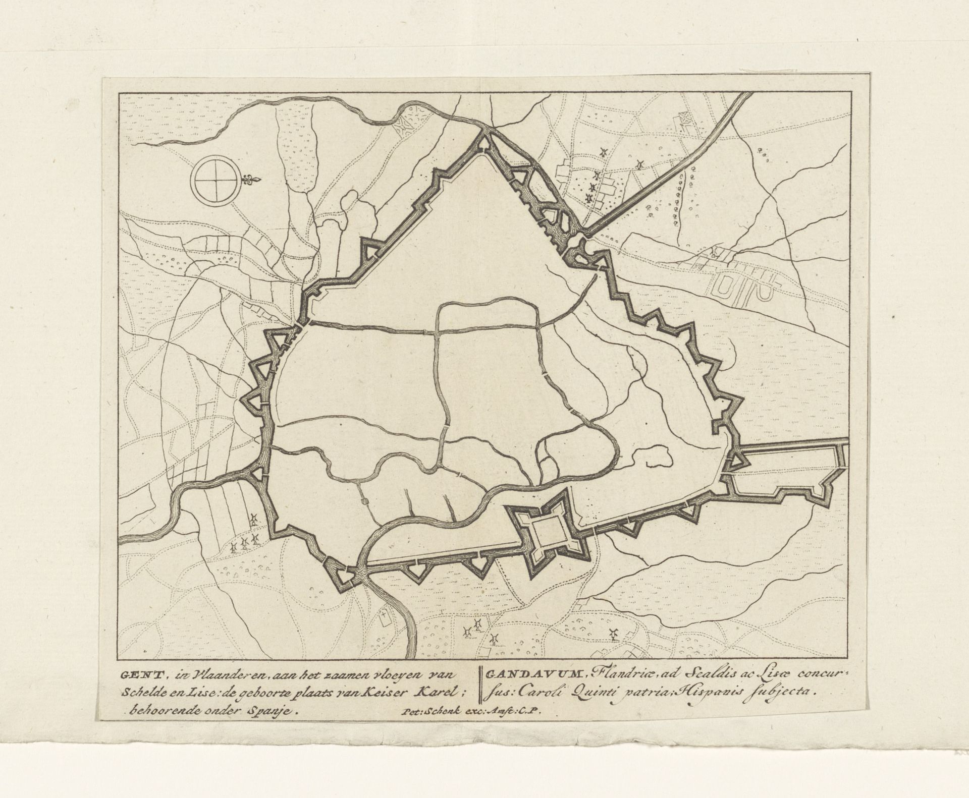 Vestingplattegrond van Gent by Anonymous