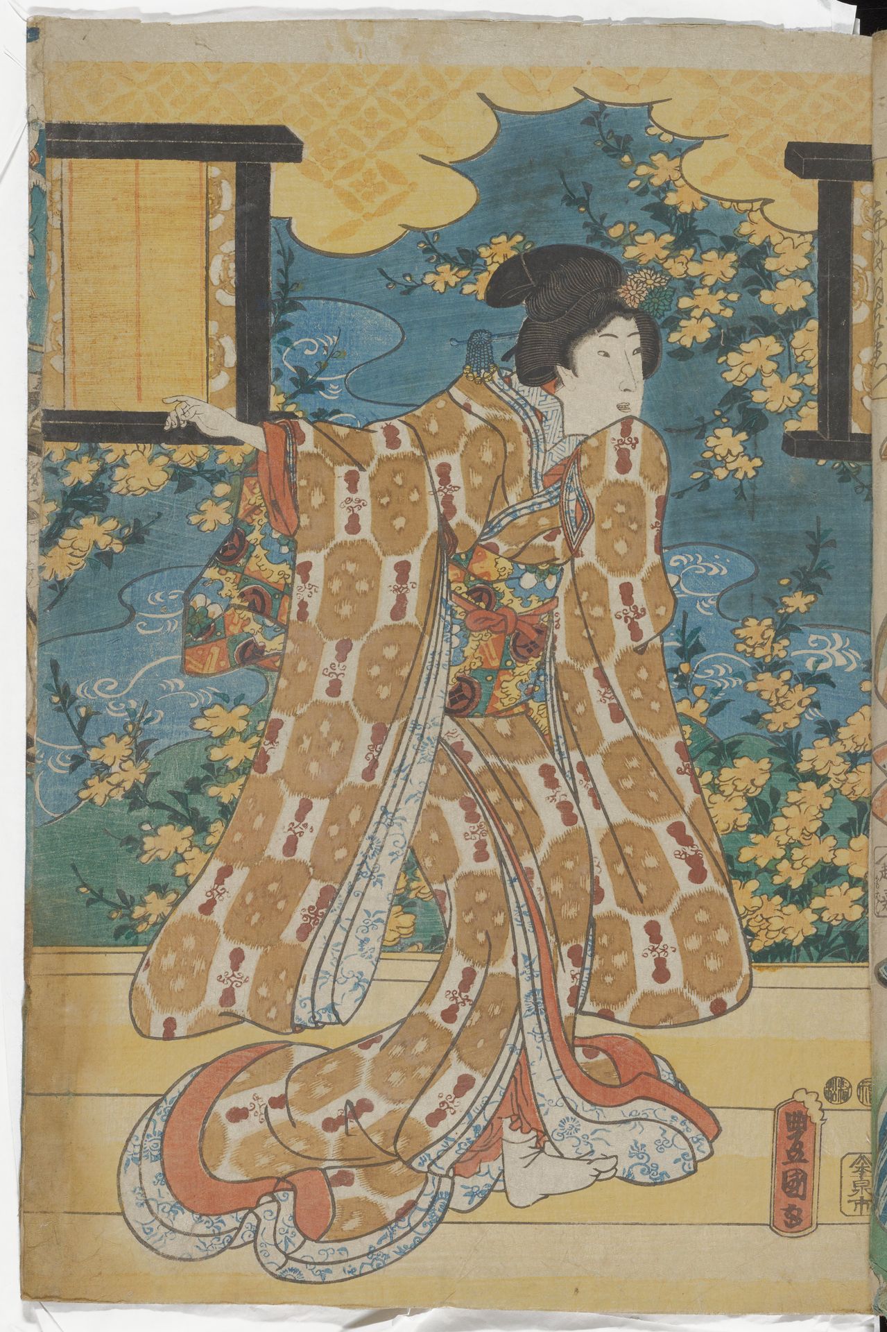 Young Woman on a Veranda by Utagawa Kunisada