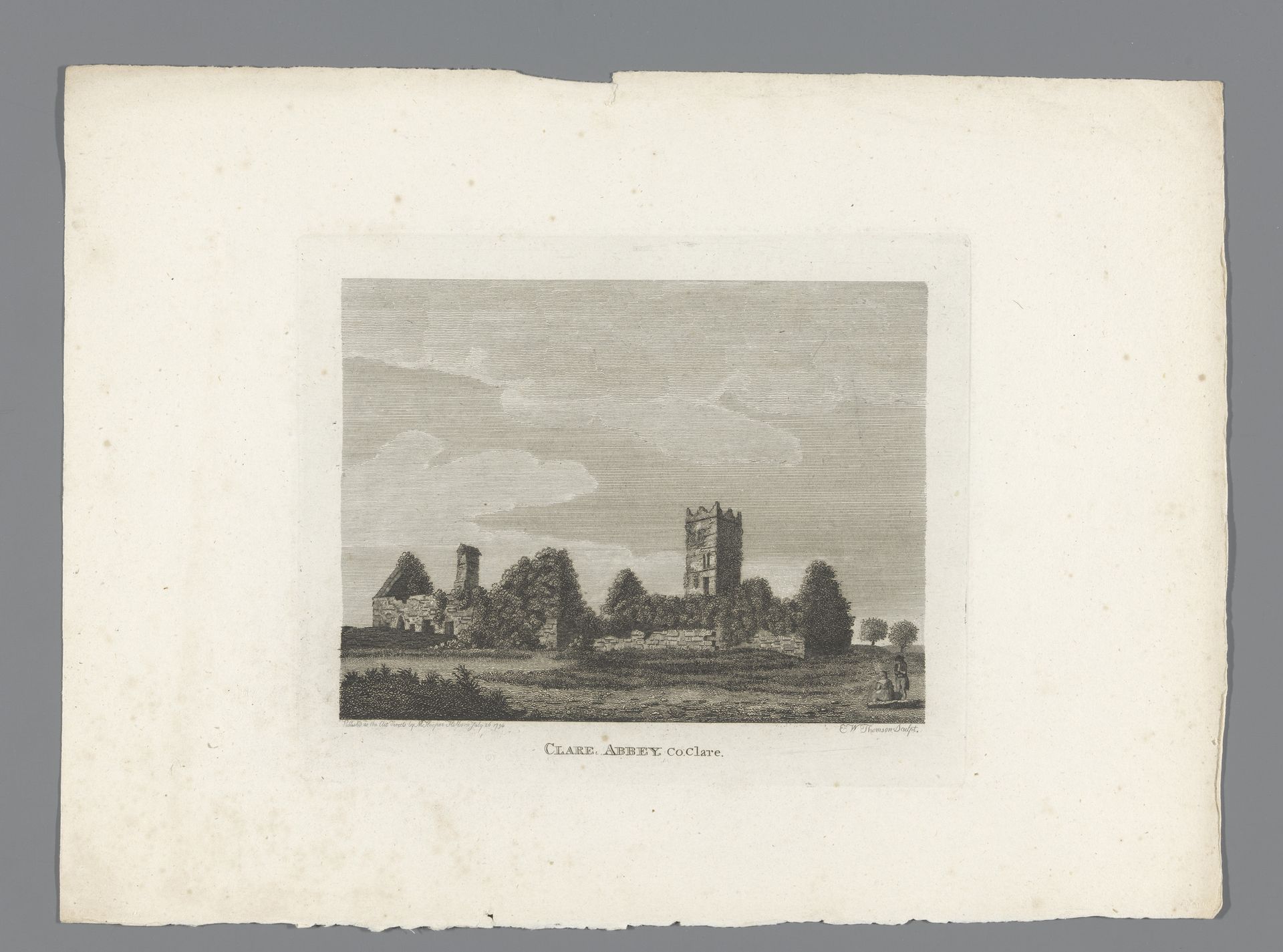 Gezicht op de ruïnes van de abdij van Clare by E.W. Thompson