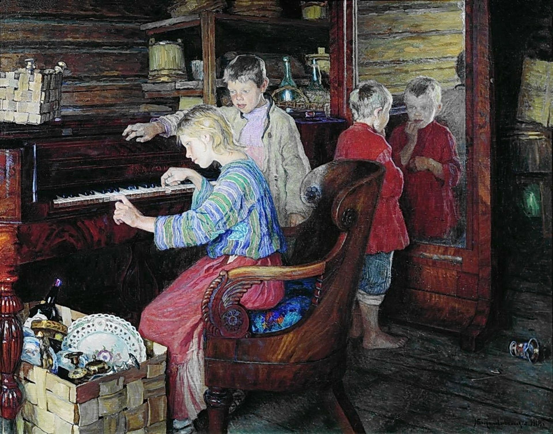 Children at the Piano by Nikolay Bogdanov-Belsky