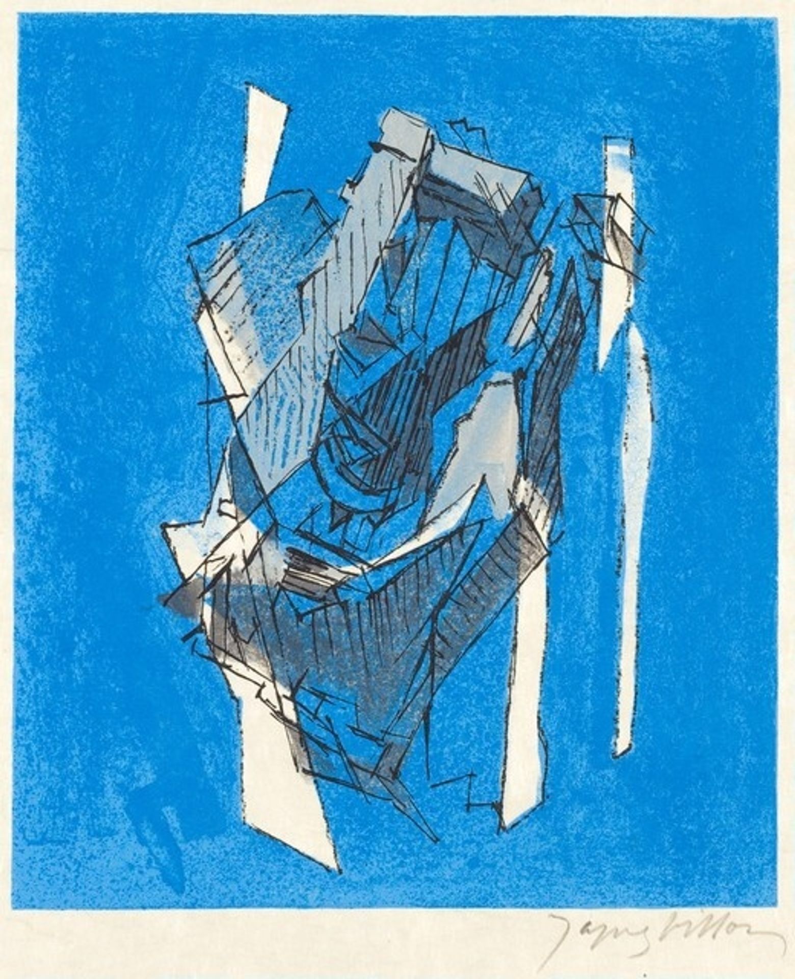 Illustration [right half] by Jacques Villon