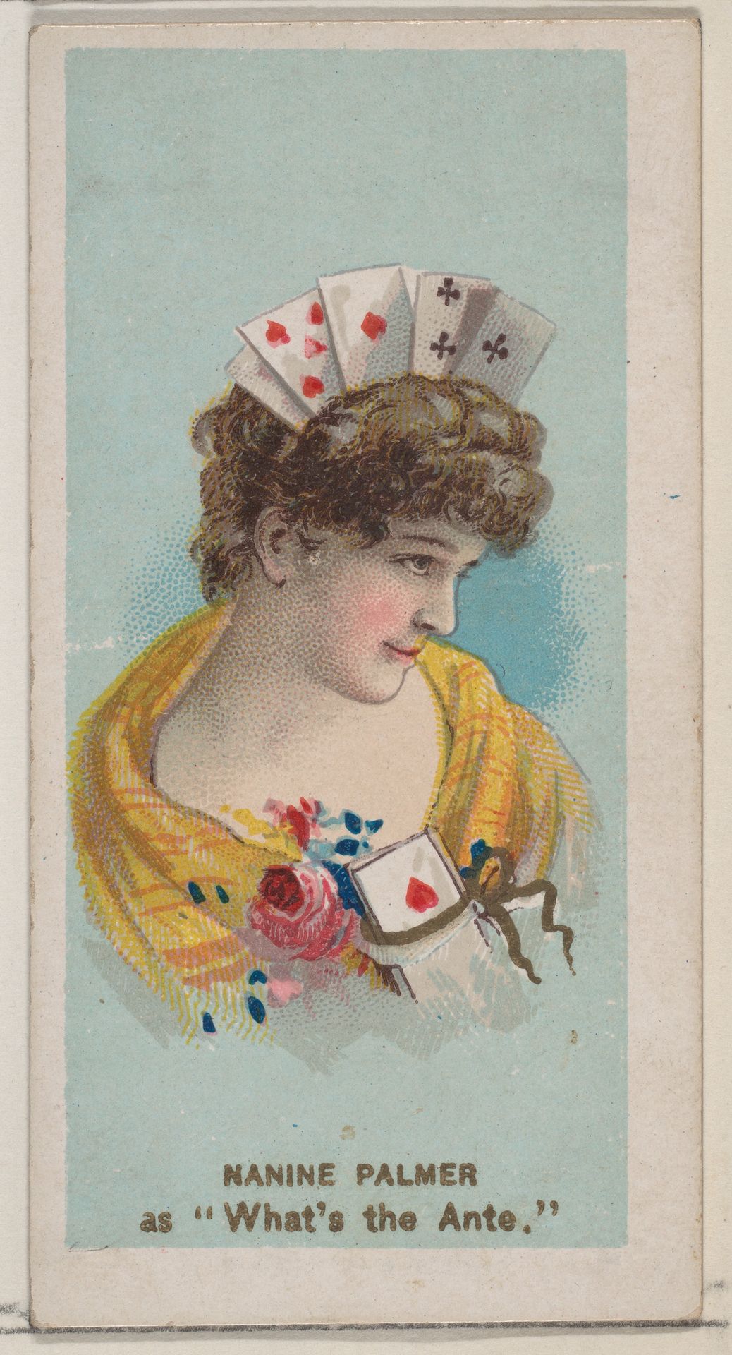 Nanine Palmer as "What's the Ante," from the series Fancy Dress Ball Costumes (N73) for Duke brand cigarettes by W. Duke, Sons & Co.