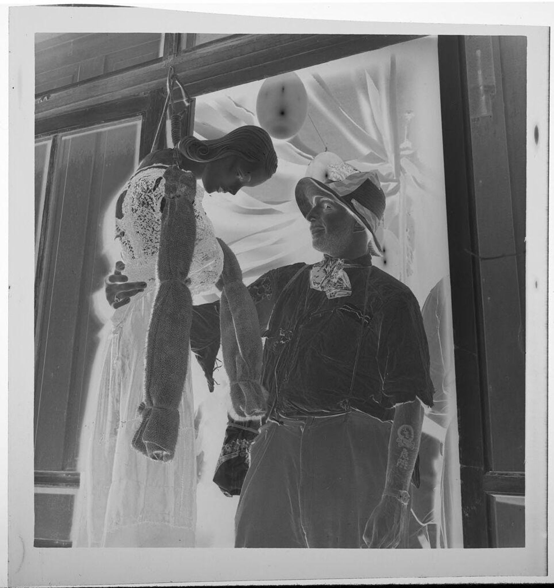 Untitled (fraternity dance, man with fake hanging manequin) by Jack Gould