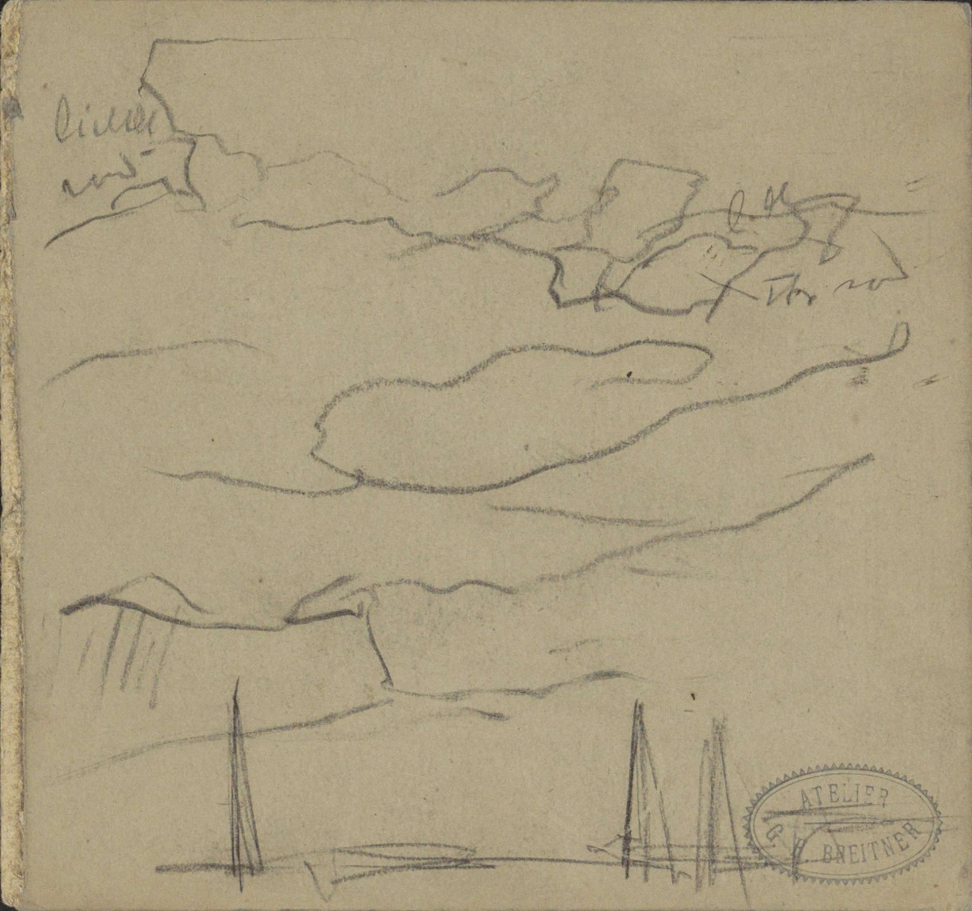 Wolkenlucht boven land by George Hendrik Breitner