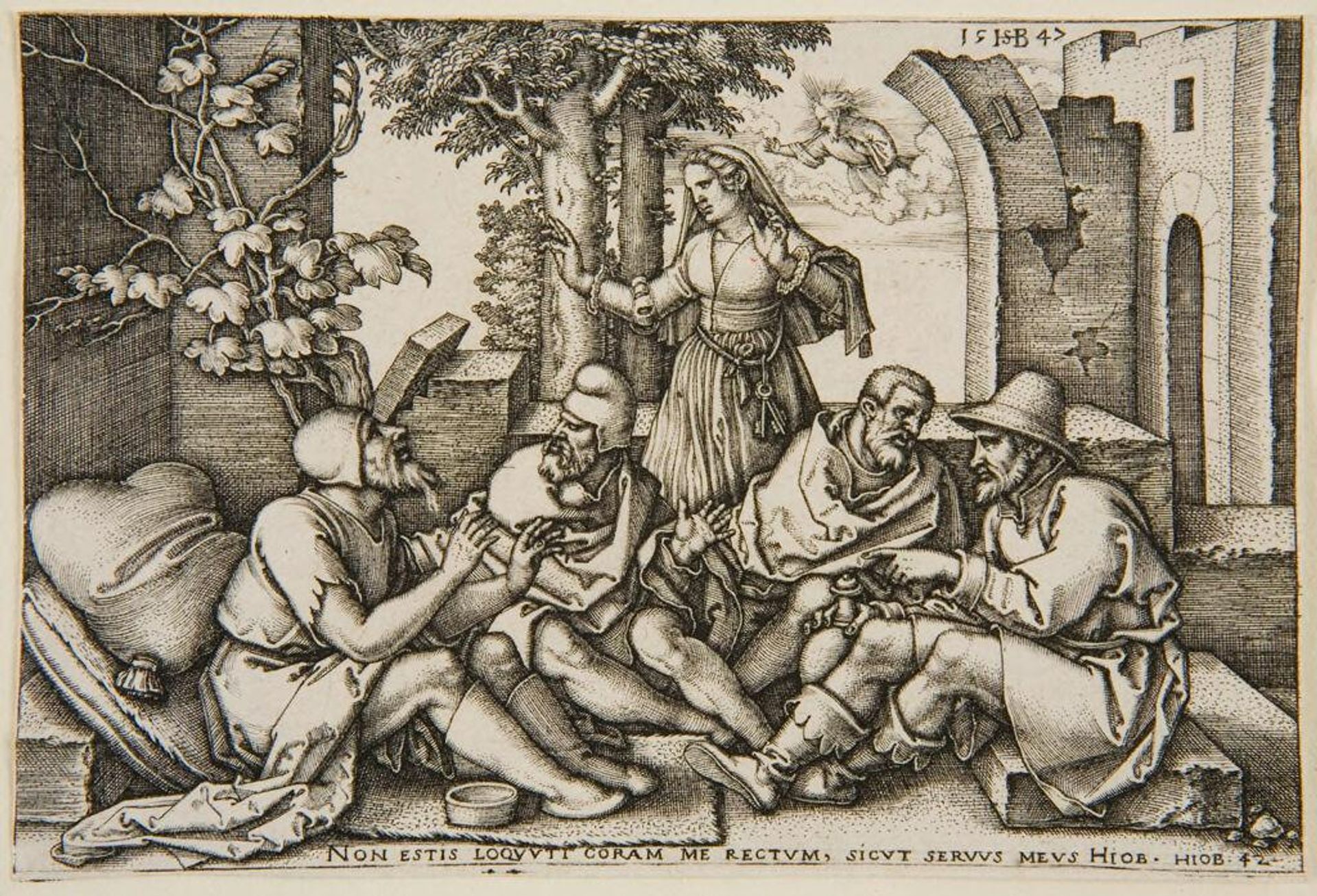 Job and His Friends by Sebald Beham