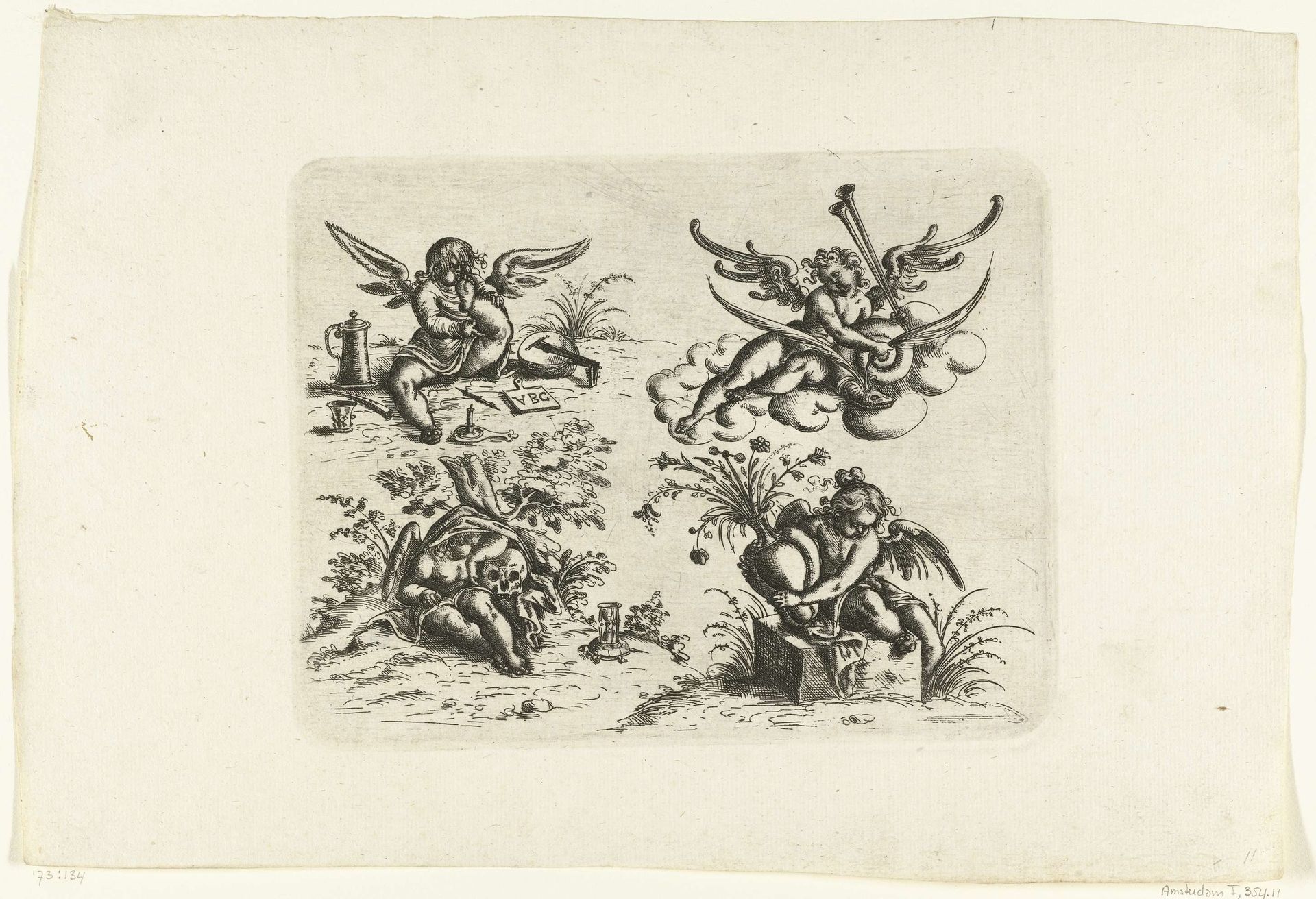 Vier putti by Christoph Jamnitzer