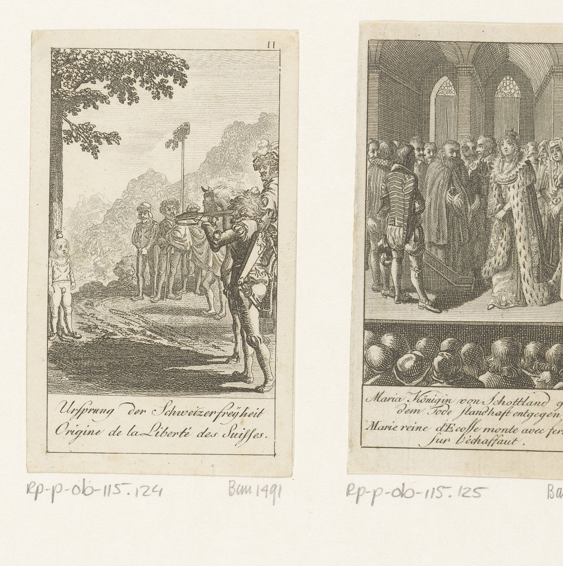 Willem Tell schiet de appel van Walters hoofd by Daniel Nikolaus Chodowiecki