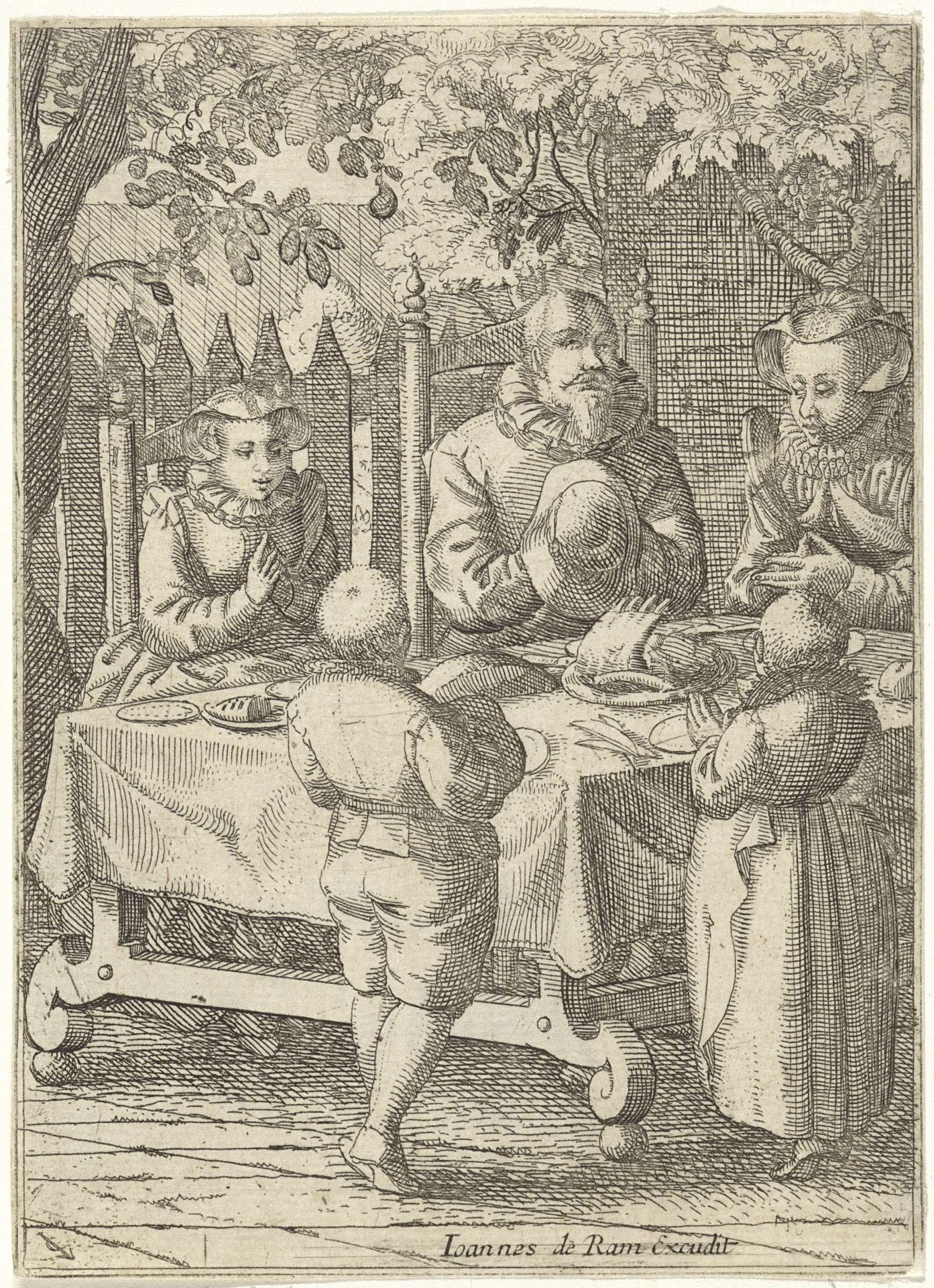 Gebed voor de maaltijd by Claes Jansz. Visscher