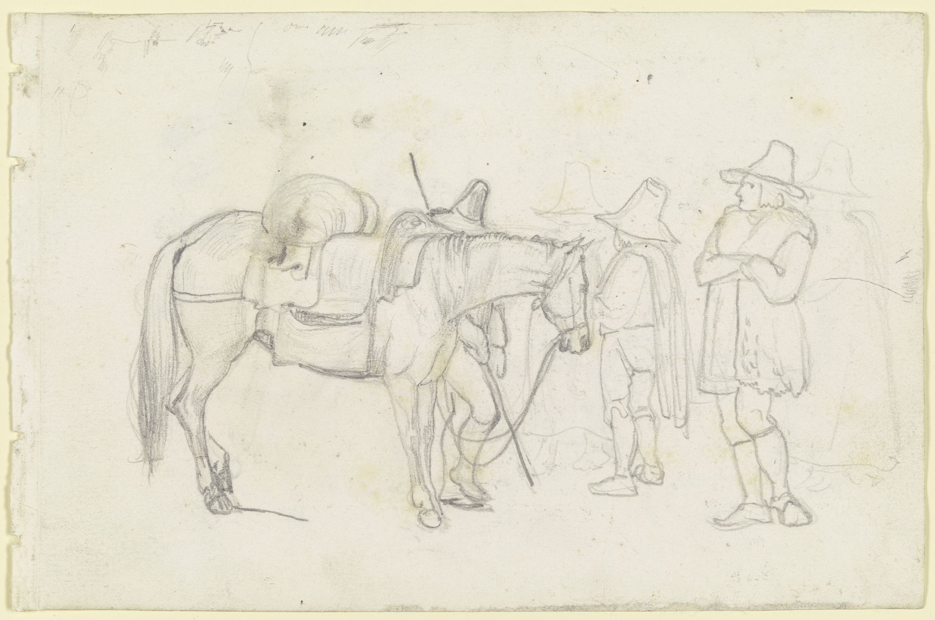 Horse with horse drovers by August Lucas