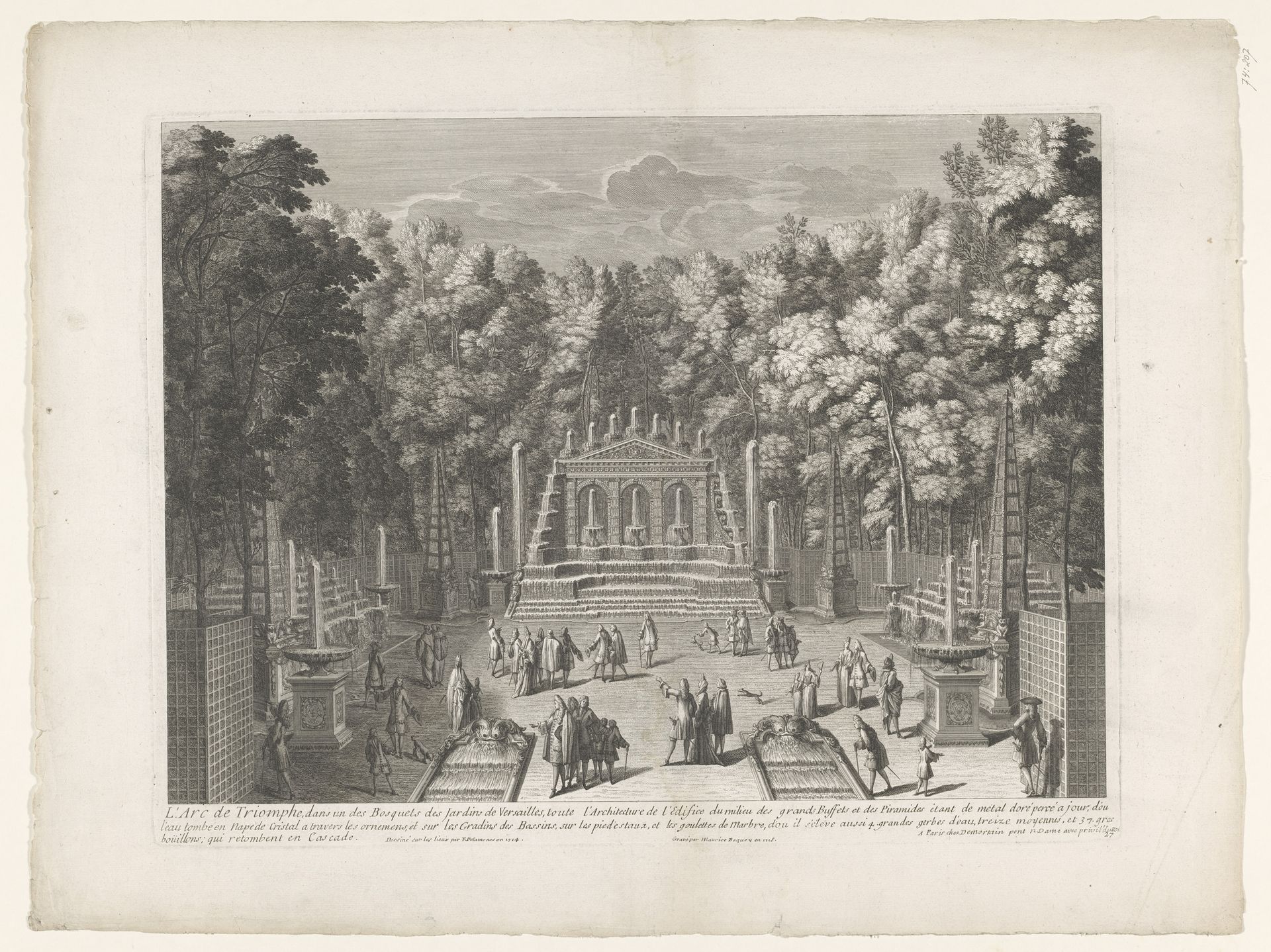 De triomfboog in de tuin van Versailles by Maurice Baquoy