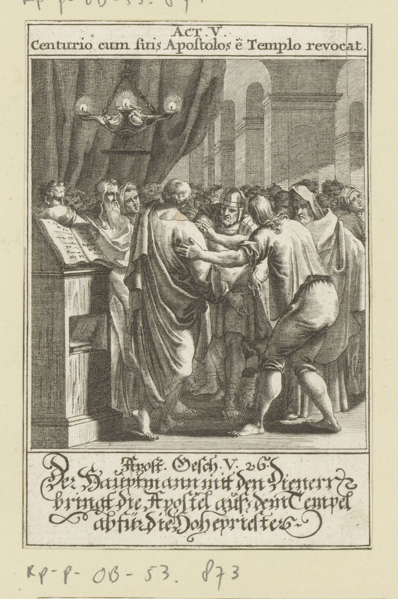 Hoofdman haalt de apostelen uit de tempel by Anonymous