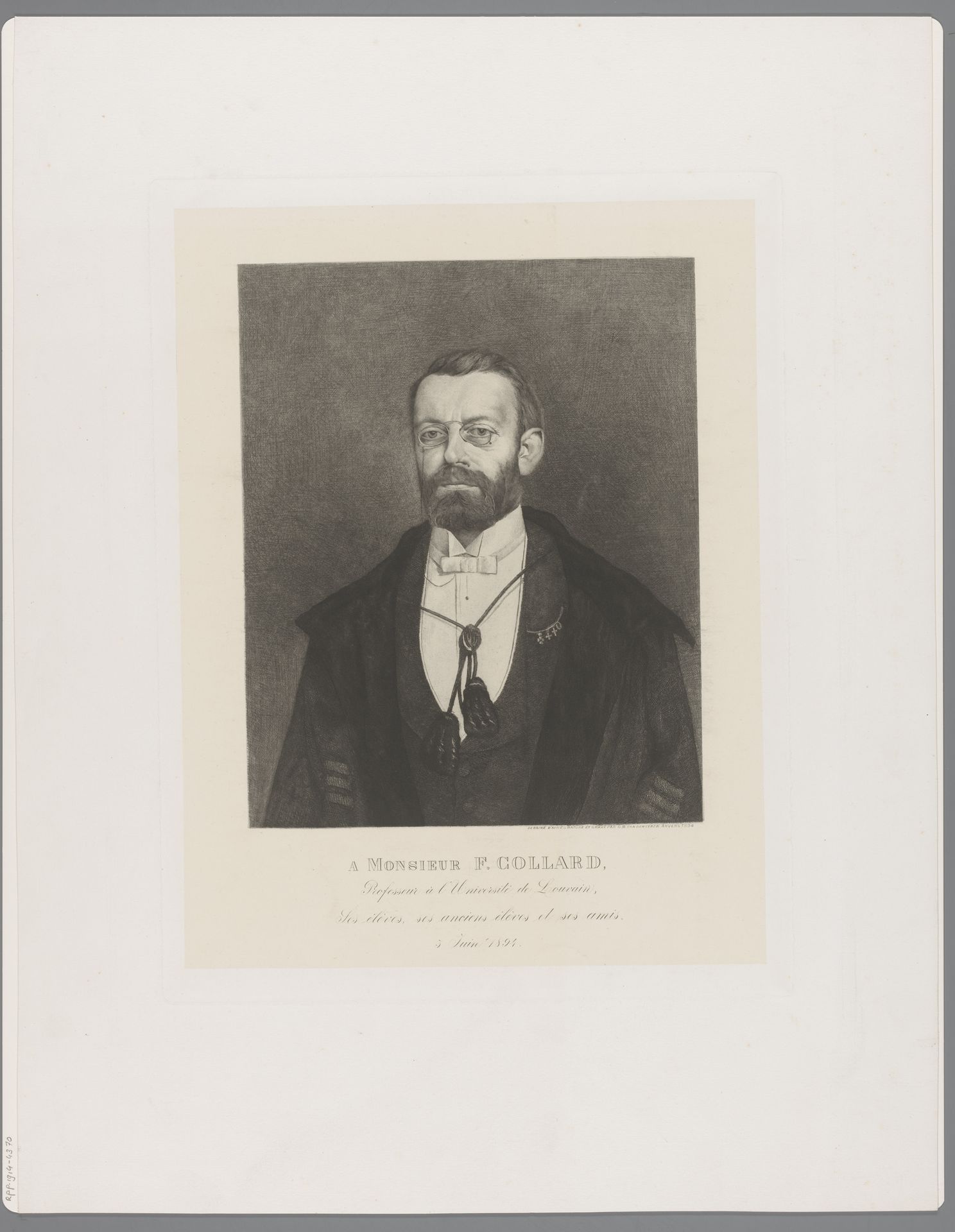 Portret van François Collard by Willem Philip van der Veken