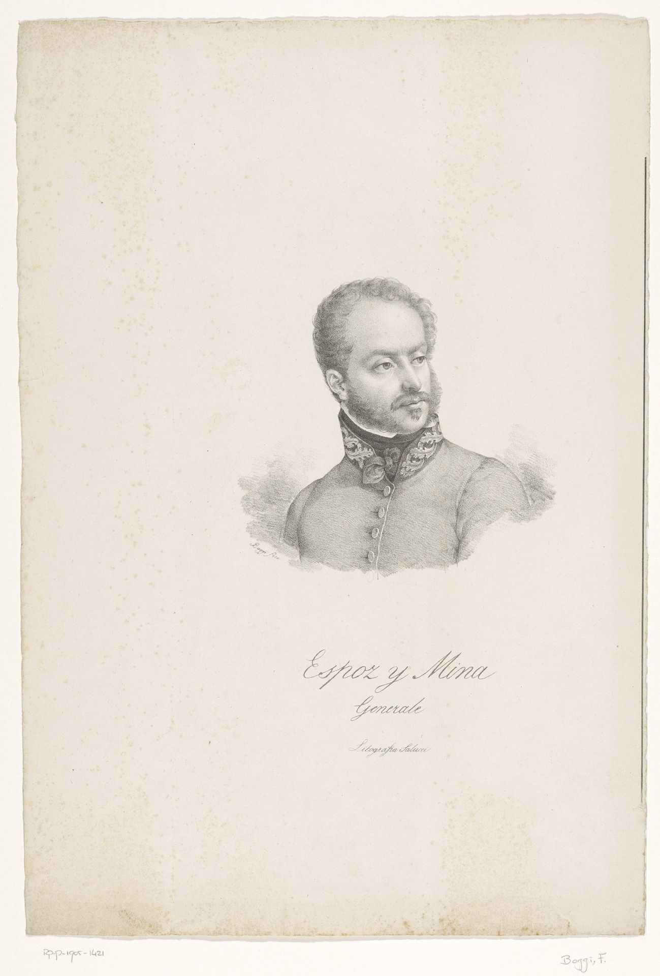 Portret van generaal Francisco Espoz y Mina by Francesco Boggi